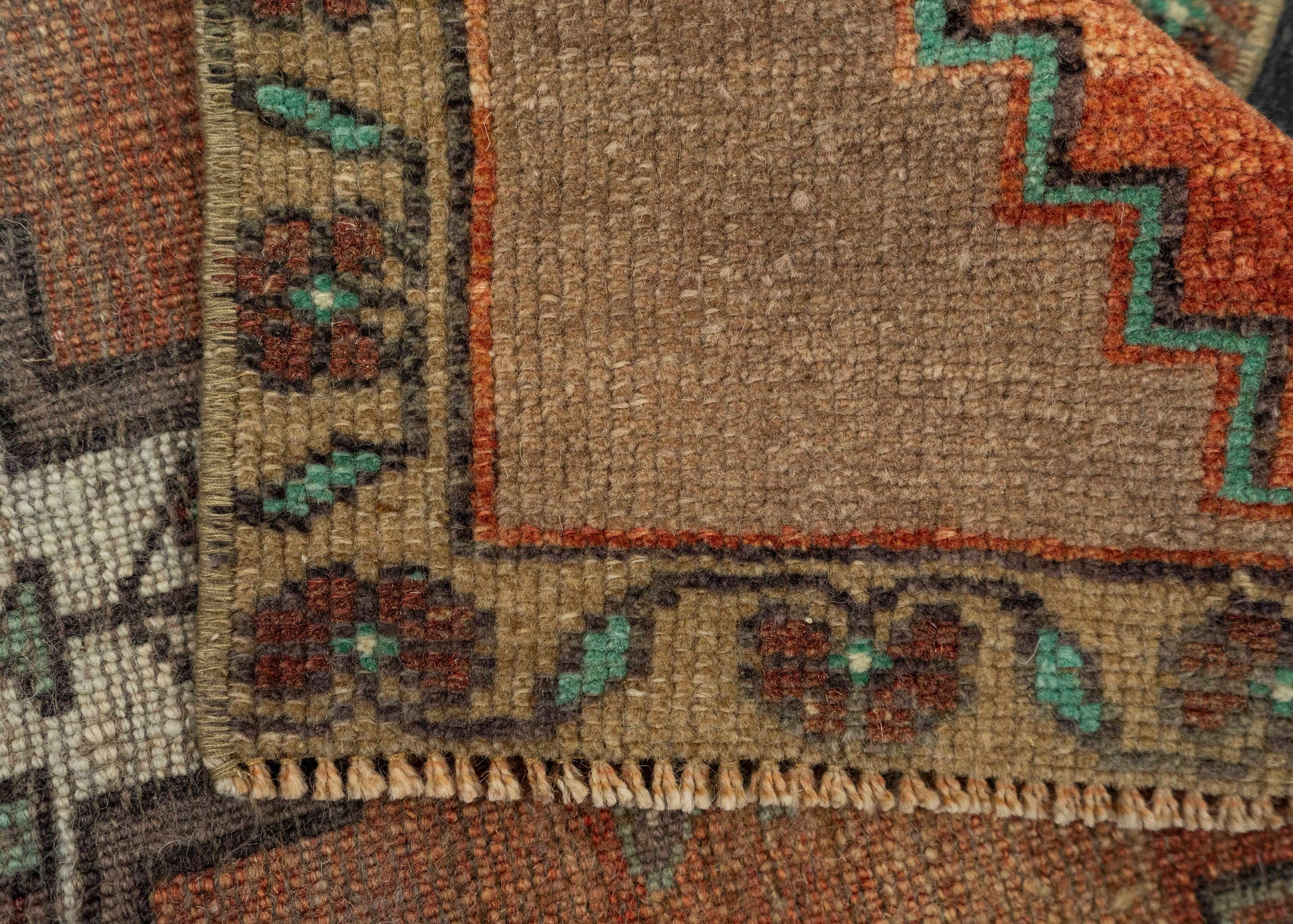 Turkish Mini Rug Oriental Hand Knotted Vintage Rug 1'7" x 3' #21220