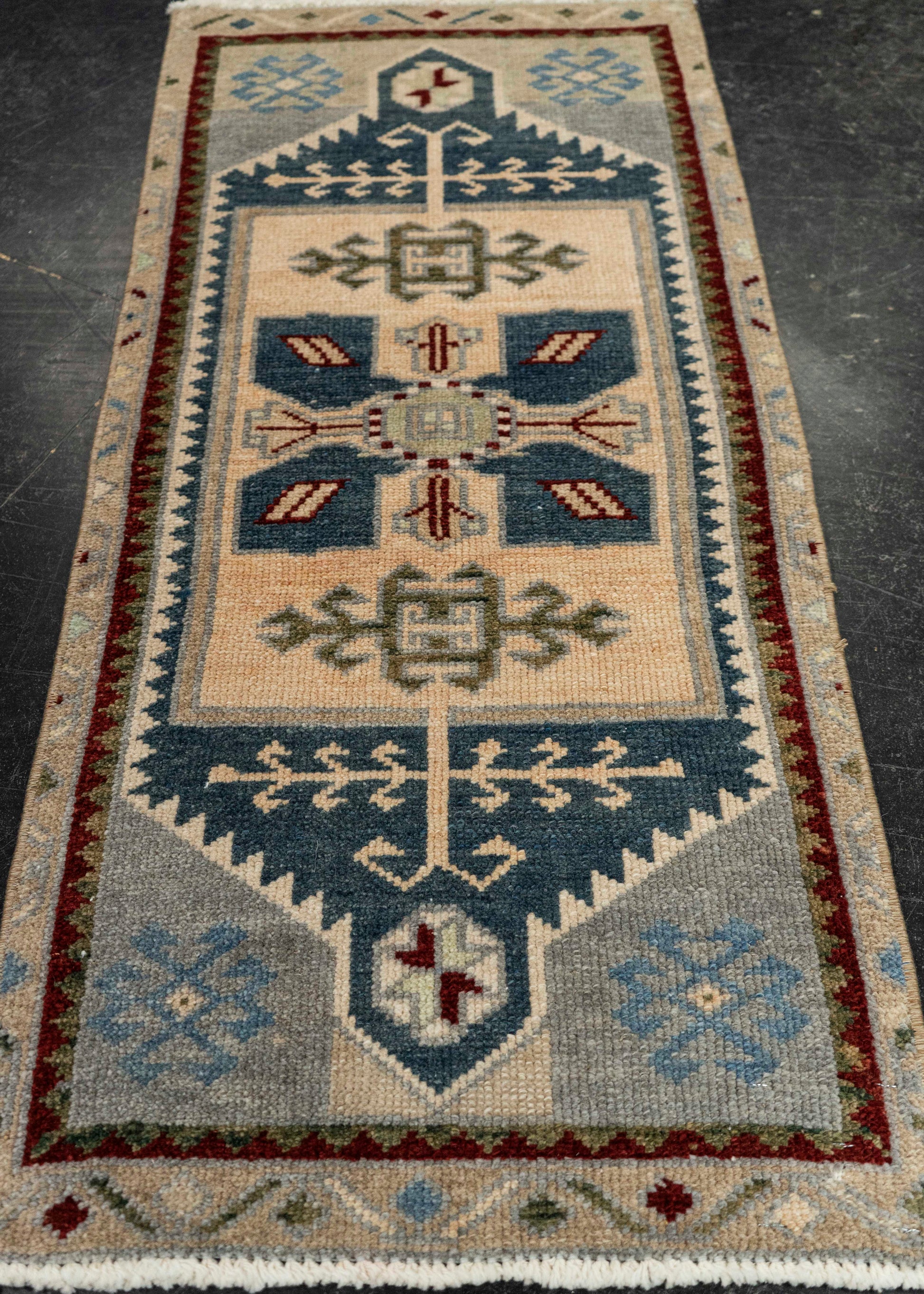 Turkish Mini Rug Oriental Hand Knotted Vintage Rug 1'6" x 3'4" #21105