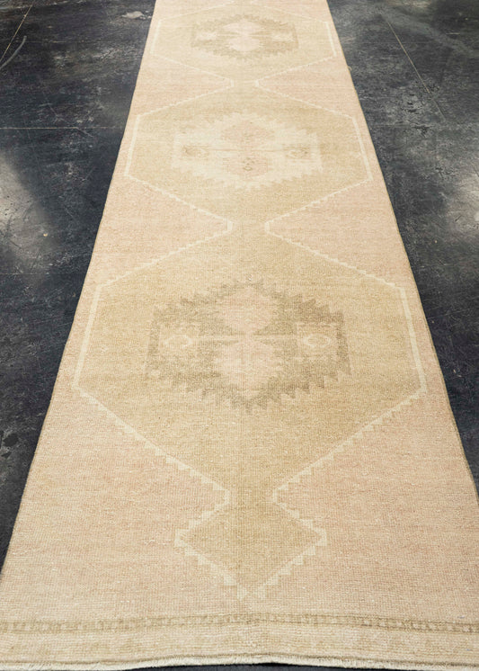 Turkish Vintage Runner Rug 3' x 12'8" #24427
