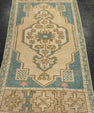Turkish Mini Rug Oriental Hand Knotted Vintage Rug 1'9" x 3'6" #21244