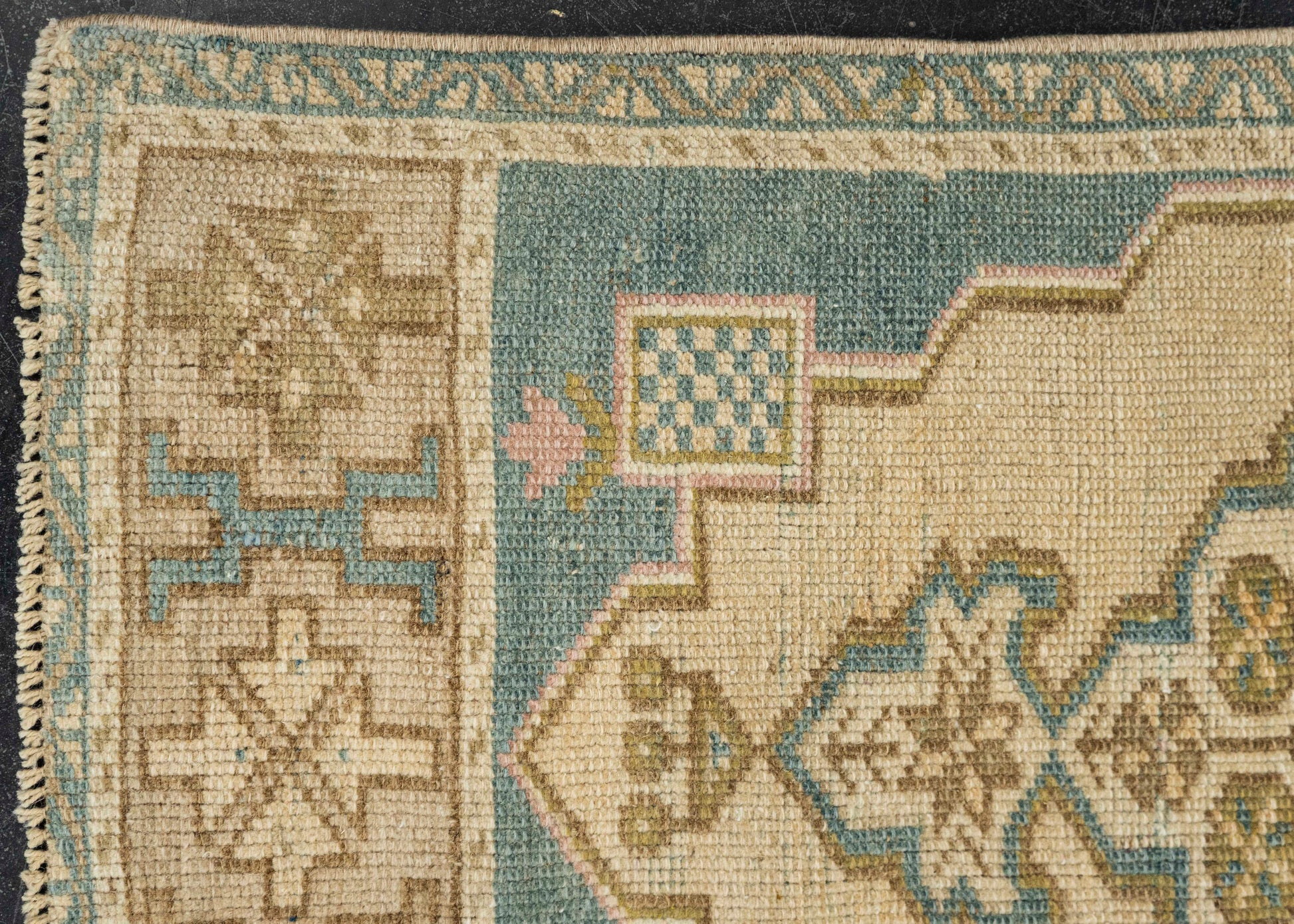 Turkish Mini Rug Oriental Hand Knotted Vintage Rug 1'9" x 3'6" #21244
