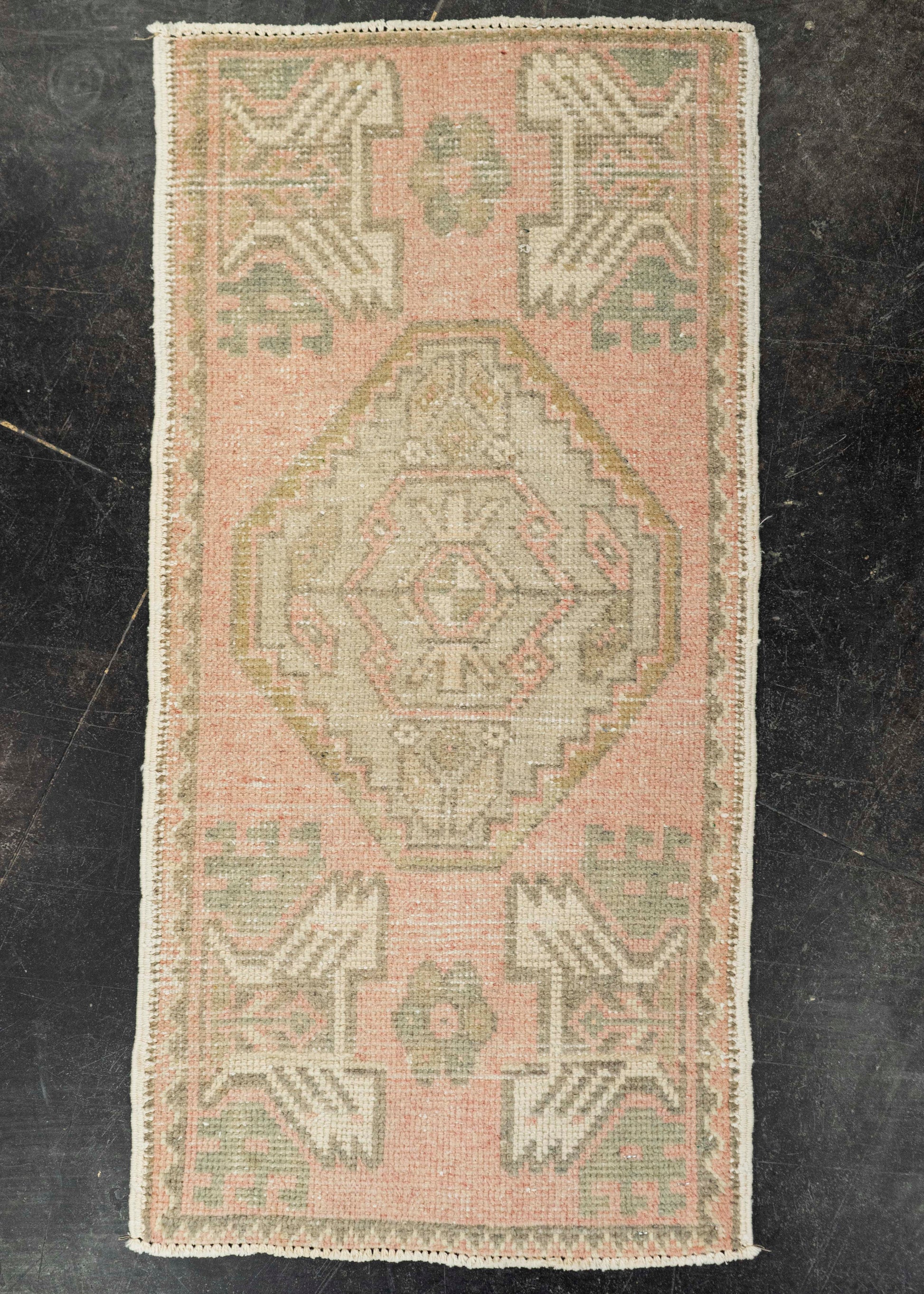 Turkish Mini Rug Oriental Hand Knotted Vintage Rug 1'7" x 3'2" #21161