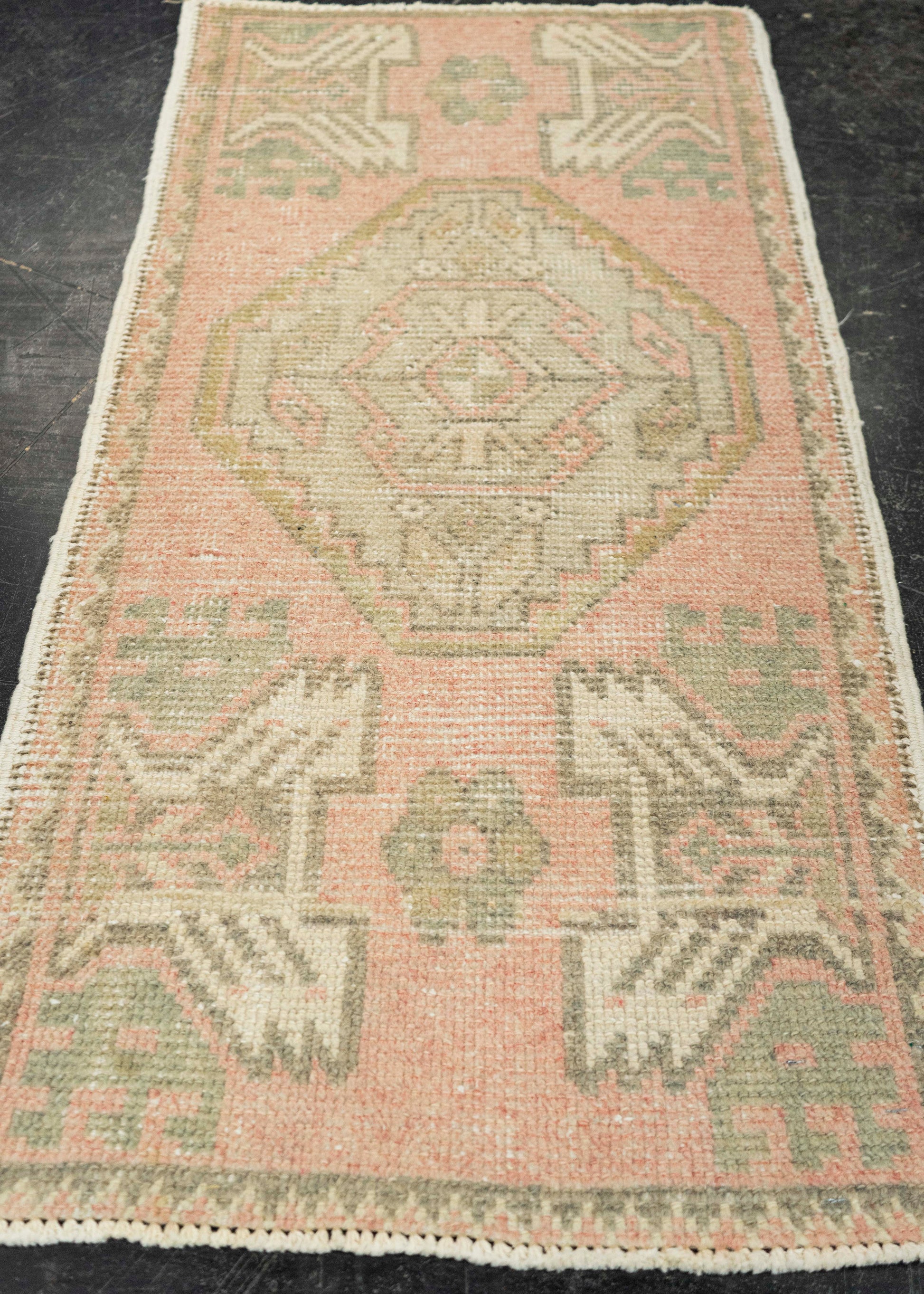 Turkish Mini Rug Oriental Hand Knotted Vintage Rug 1'7" x 3'2" #21161