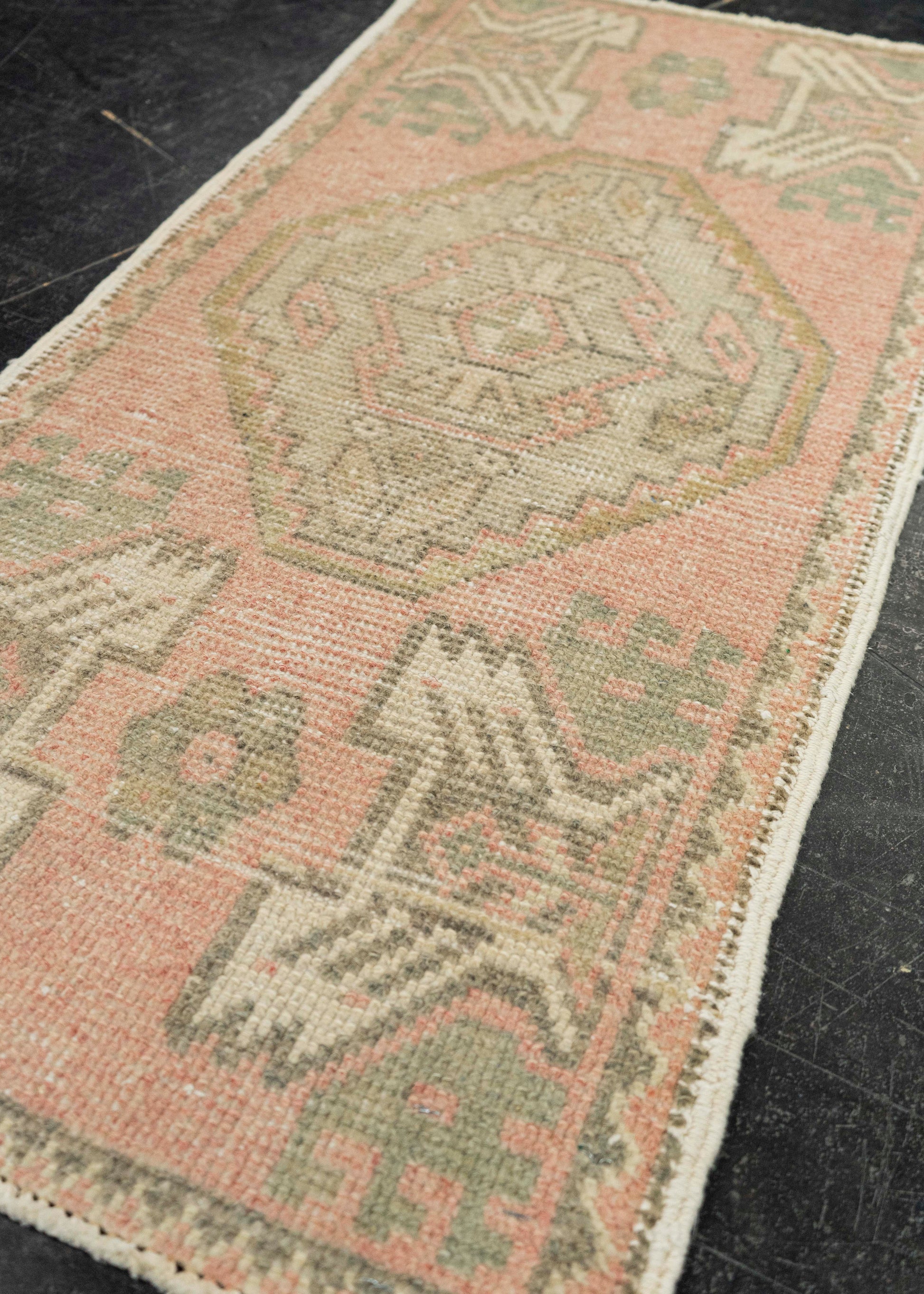 Turkish Mini Rug Oriental Hand Knotted Vintage Rug 1'7" x 3'2" #21161