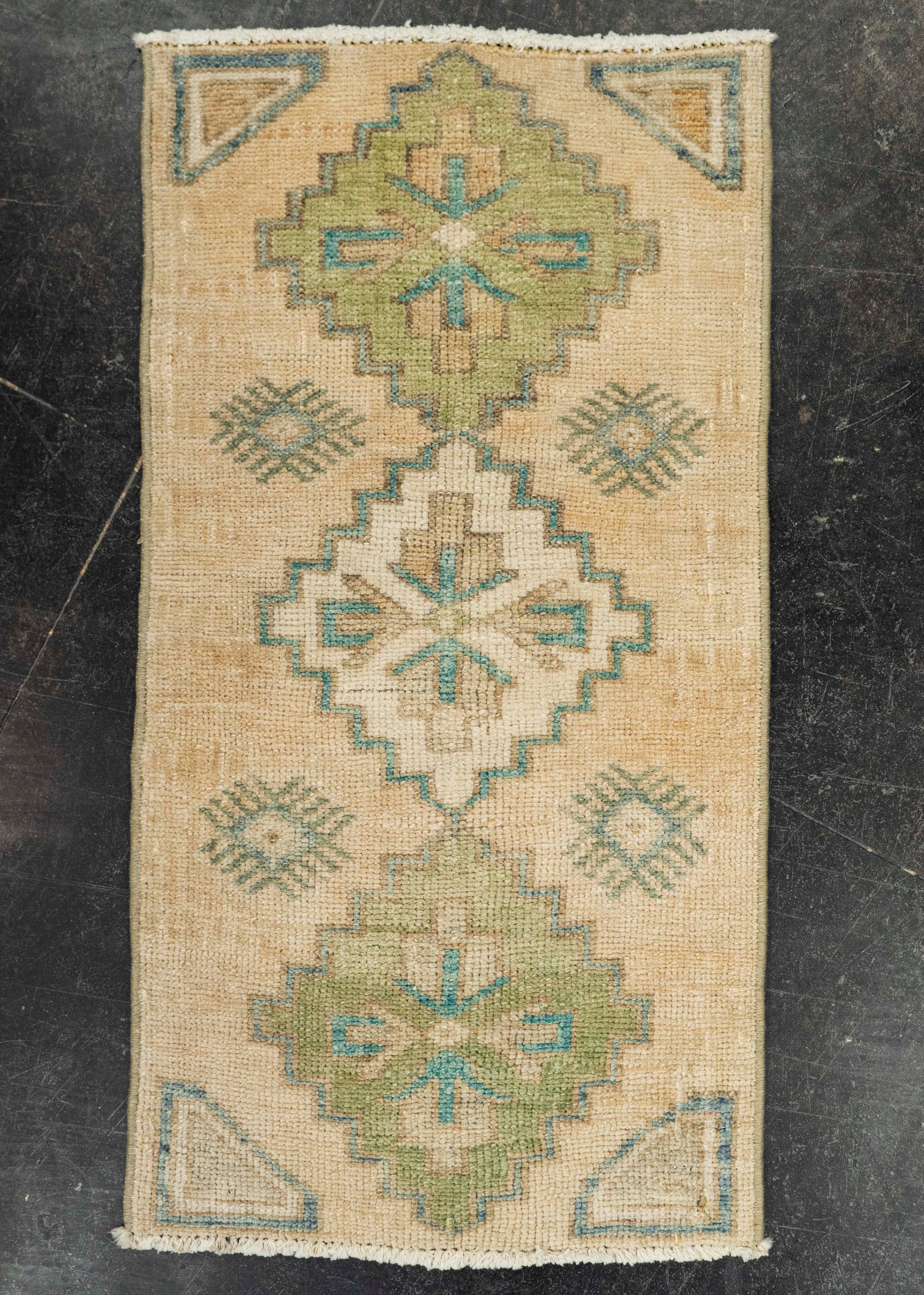 Turkish Mini Rug Oriental Hand Knotted Vintage Rug 1'5" x 2'9" #21096