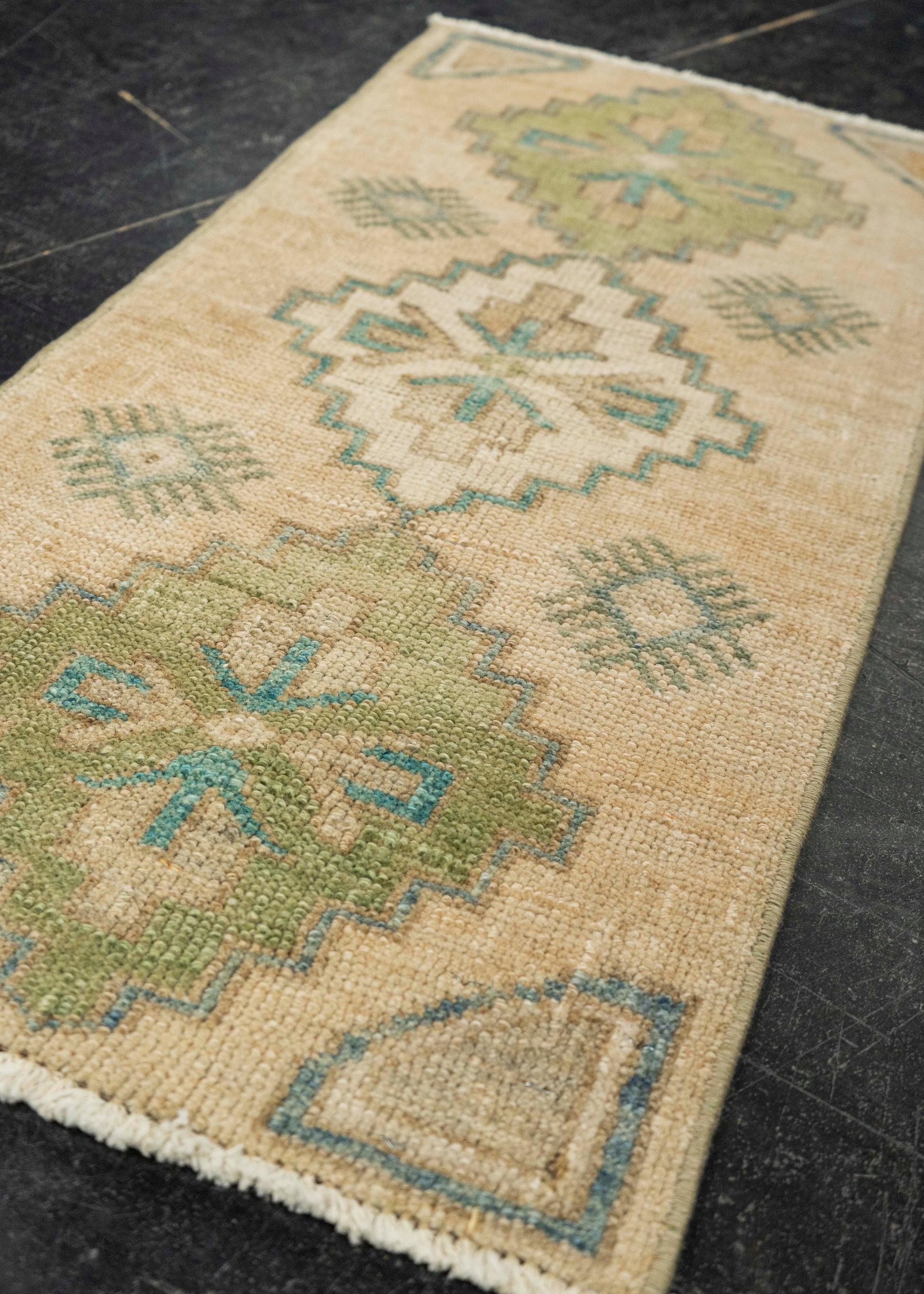 Turkish Mini Rug Oriental Hand Knotted Vintage Rug 1'5" x 2'9" #21096