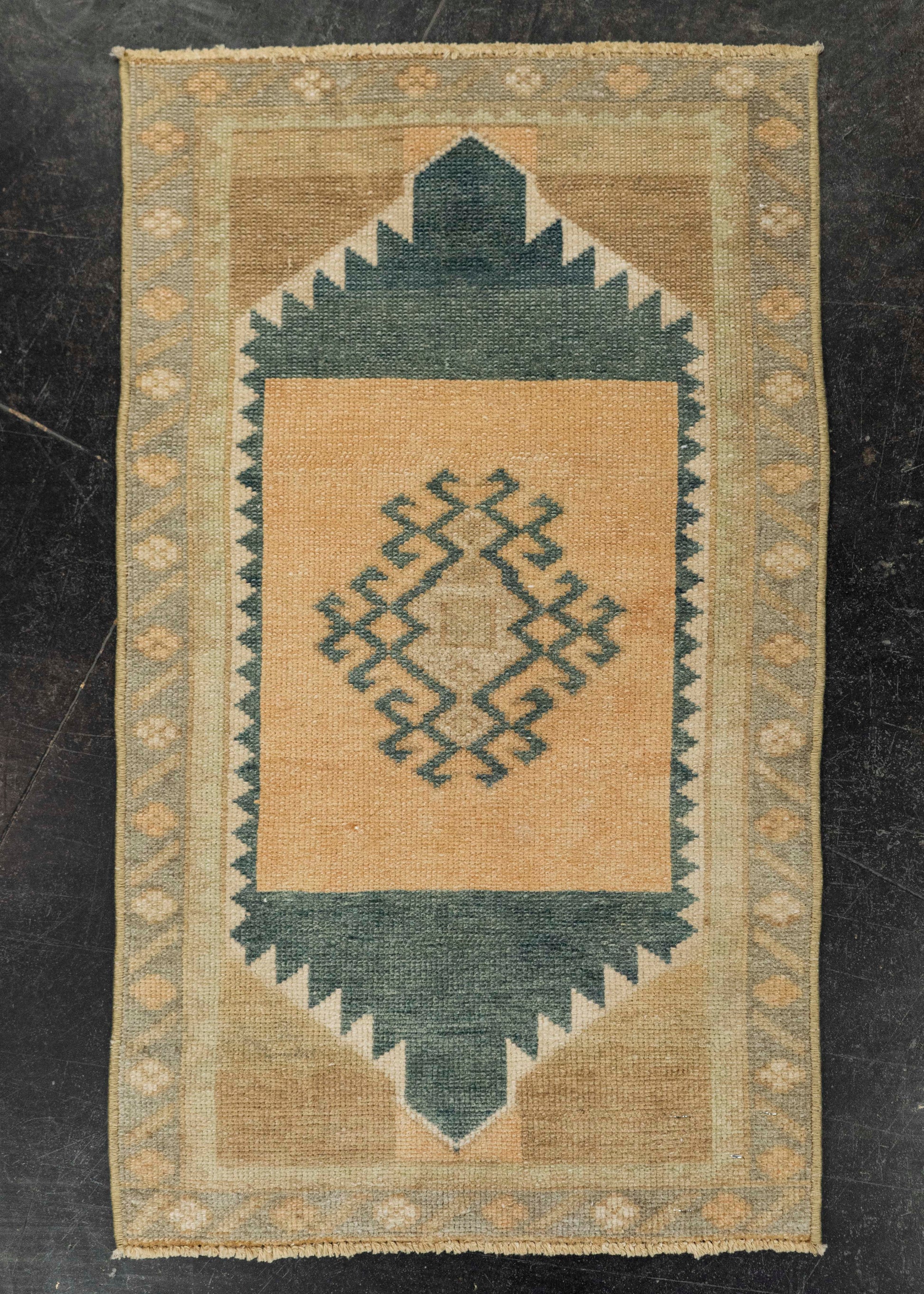 Turkish Mini Rug Oriental Hand Knotted Vintage Rug 1'7" x 2'7" #21262