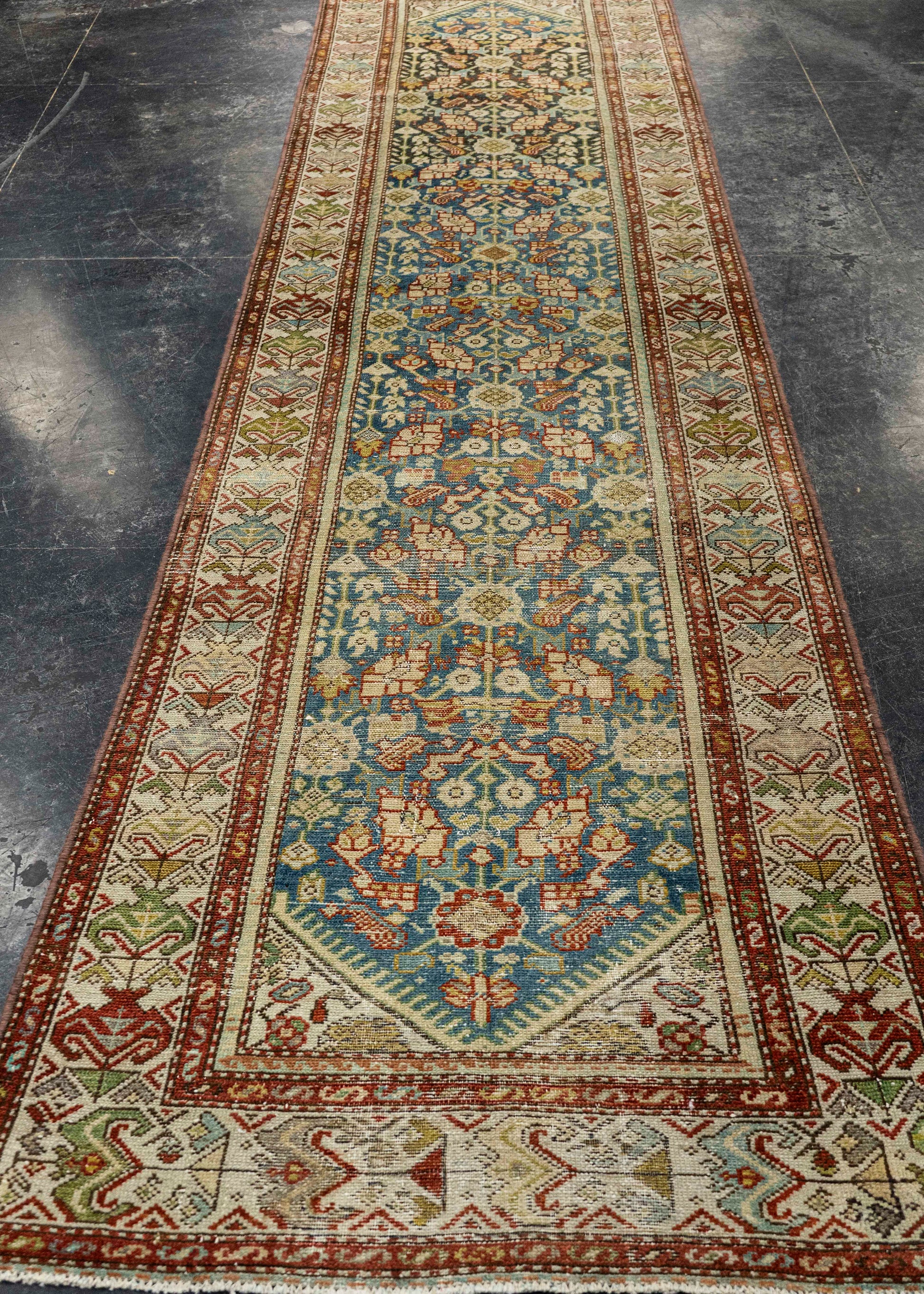Turkish Antique Runner Rug 3'2" x 12'4" #23674