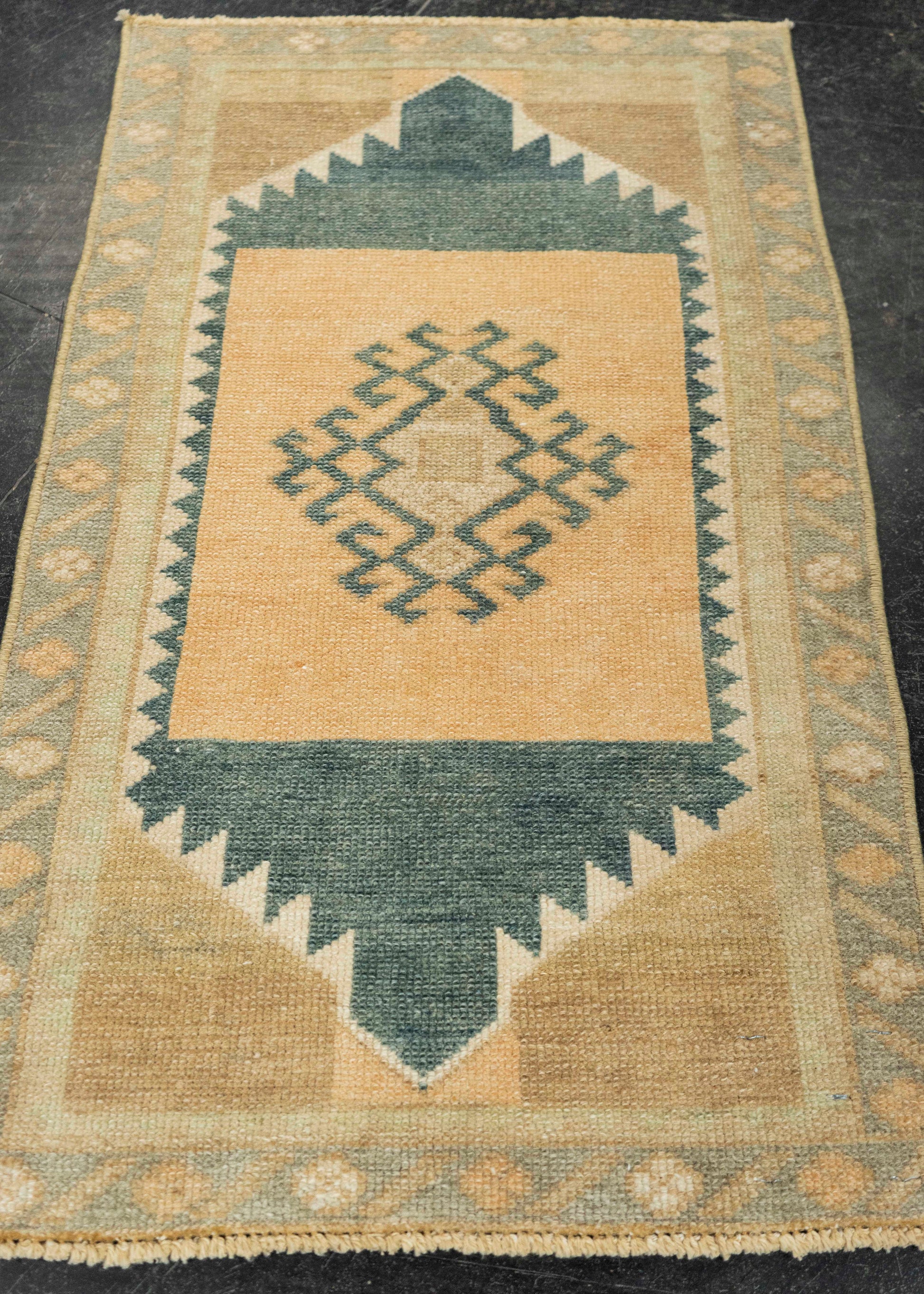 Turkish Mini Rug Oriental Hand Knotted Vintage Rug 1'7" x 2'7" #21262
