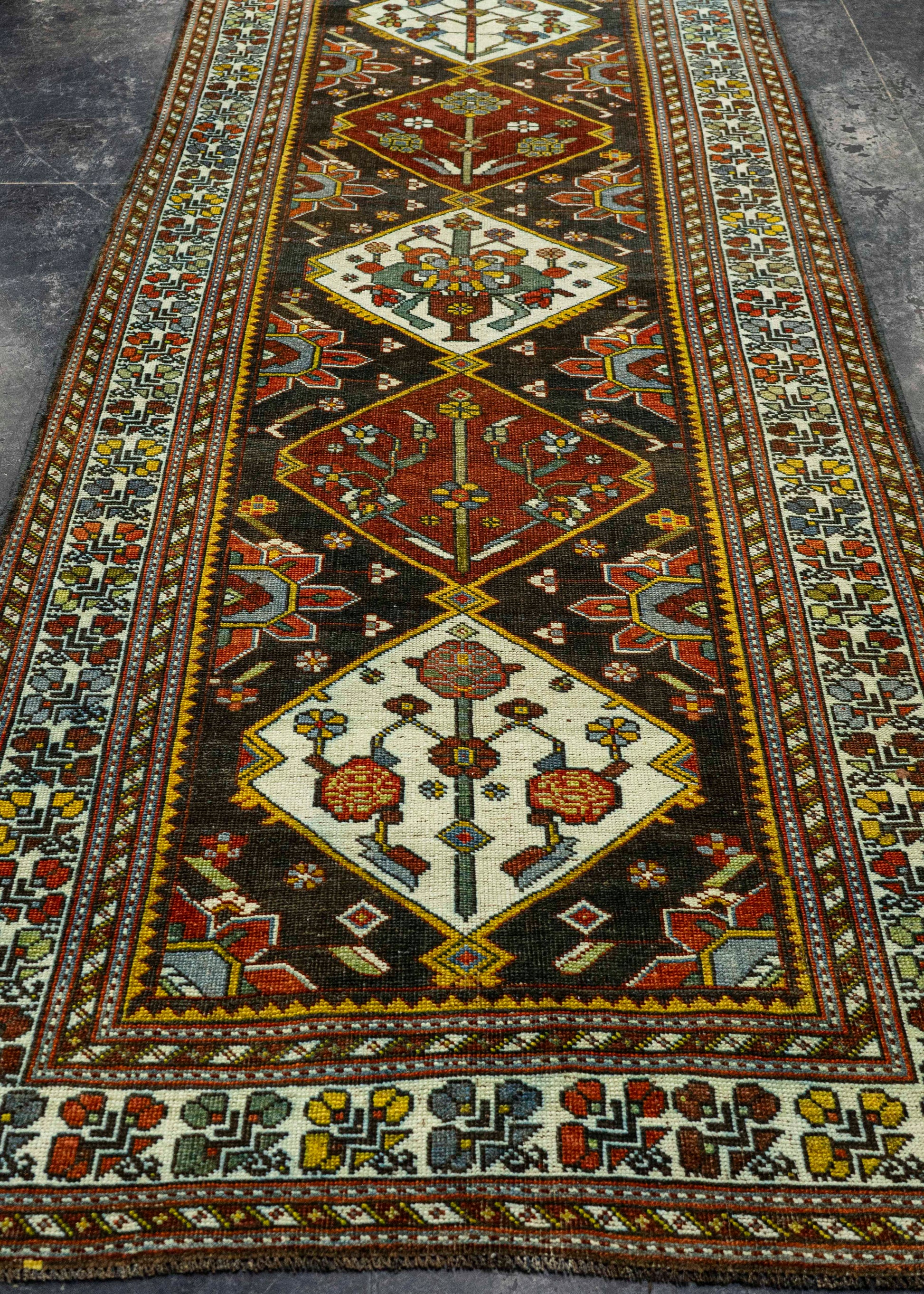 Turkish Antique Runner Rug 3'9" x 10'10" #23666