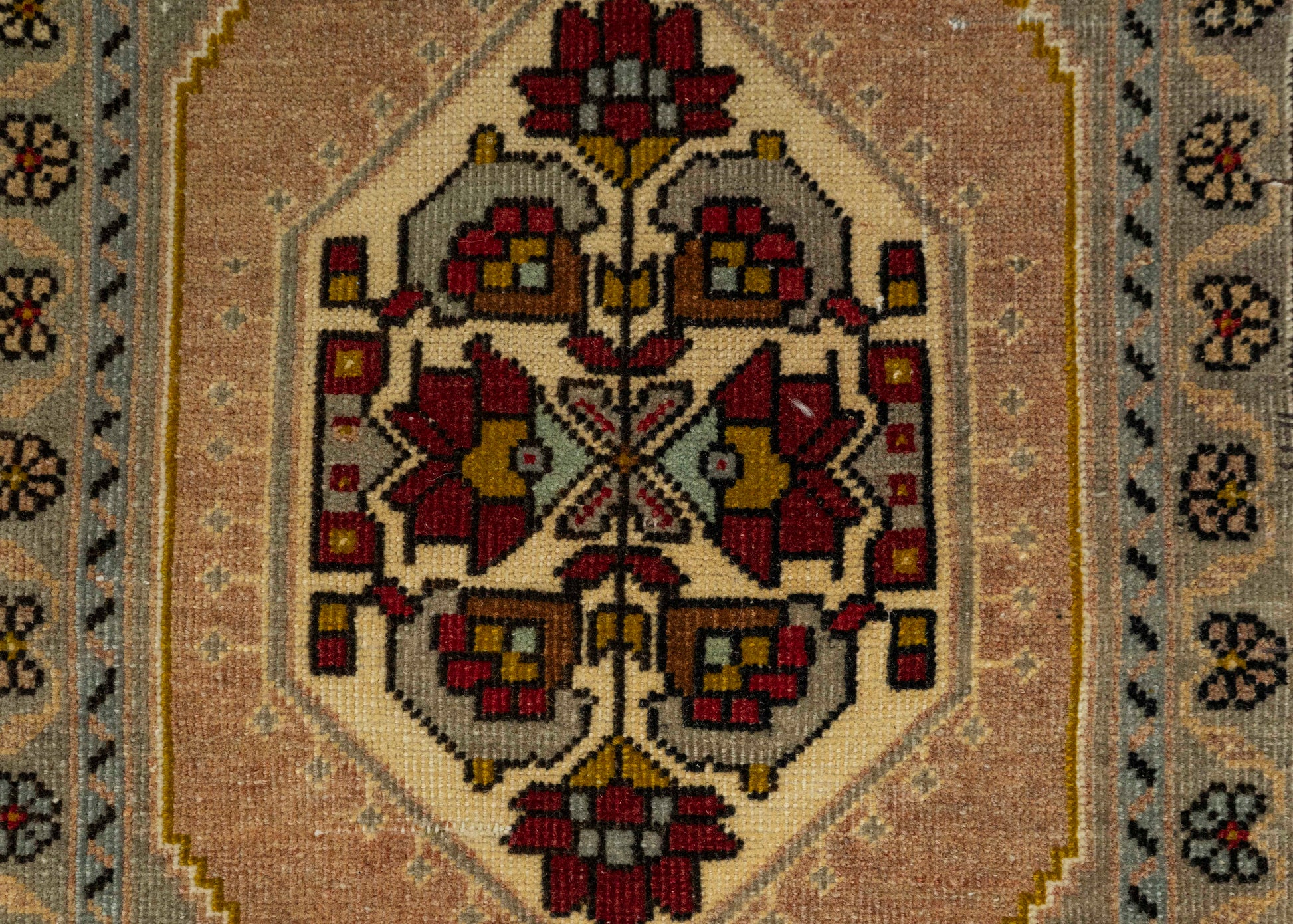 Turkish Mini Rug Oriental Hand Knotted Vintage Rug 1'8" x 3'6" #21165