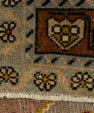 Turkish Mini Rug Oriental Hand Knotted Vintage Rug 1'8" x 3'6" #21165