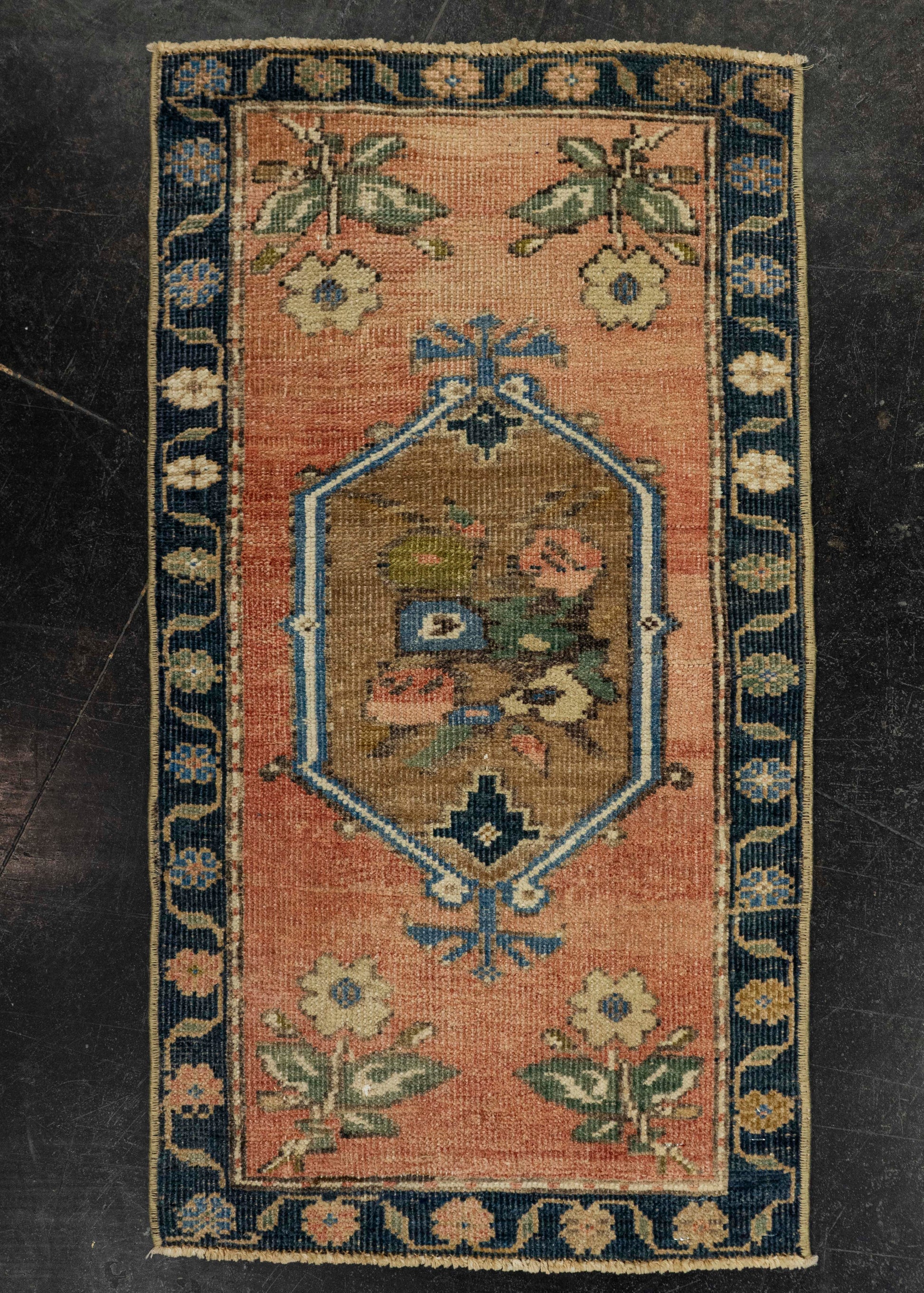 Turkish Mini Rug Oriental Hand Knotted Vintage Rug 1'6" x 2'8" #21241