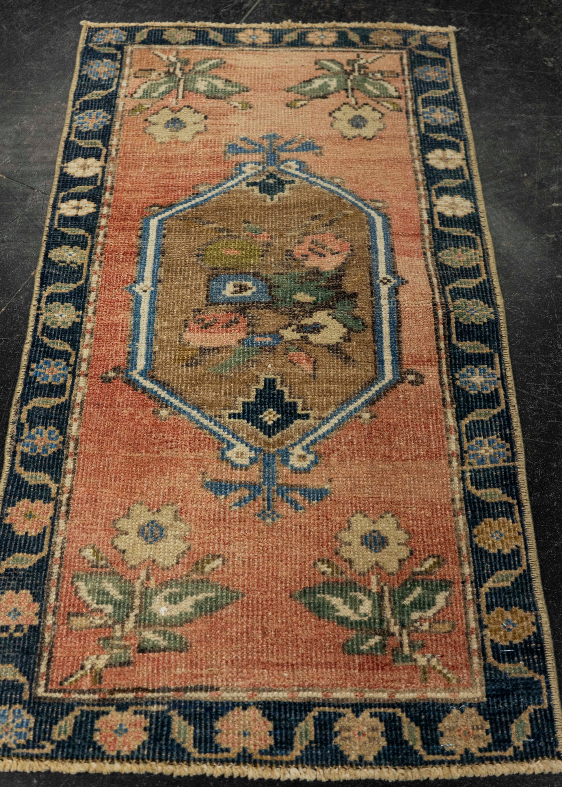 Turkish Mini Rug Oriental Hand Knotted Vintage Rug 1'6" x 2'8" #21241