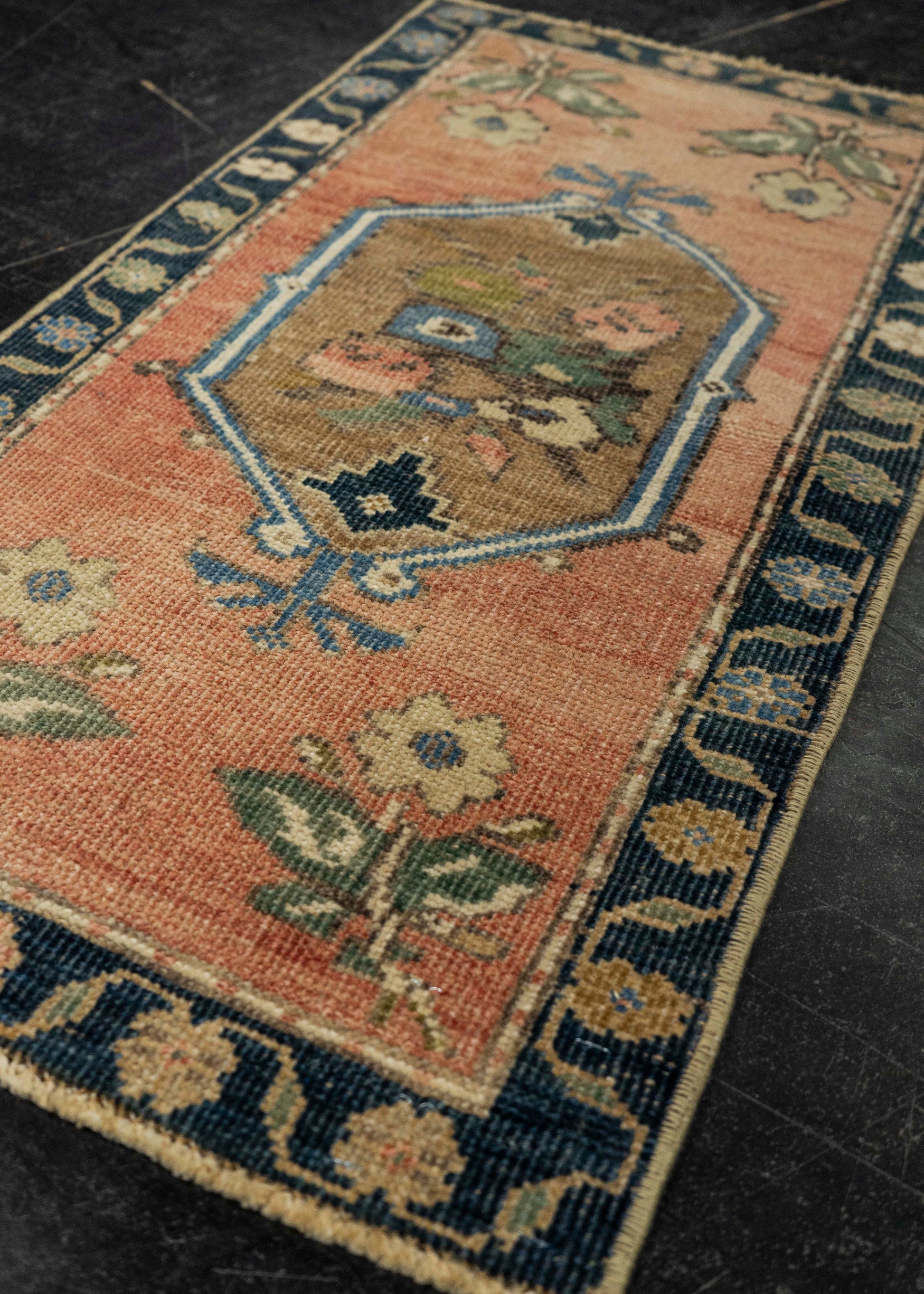 Turkish Mini Rug Oriental Hand Knotted Vintage Rug 1'6" x 2'8" #21241