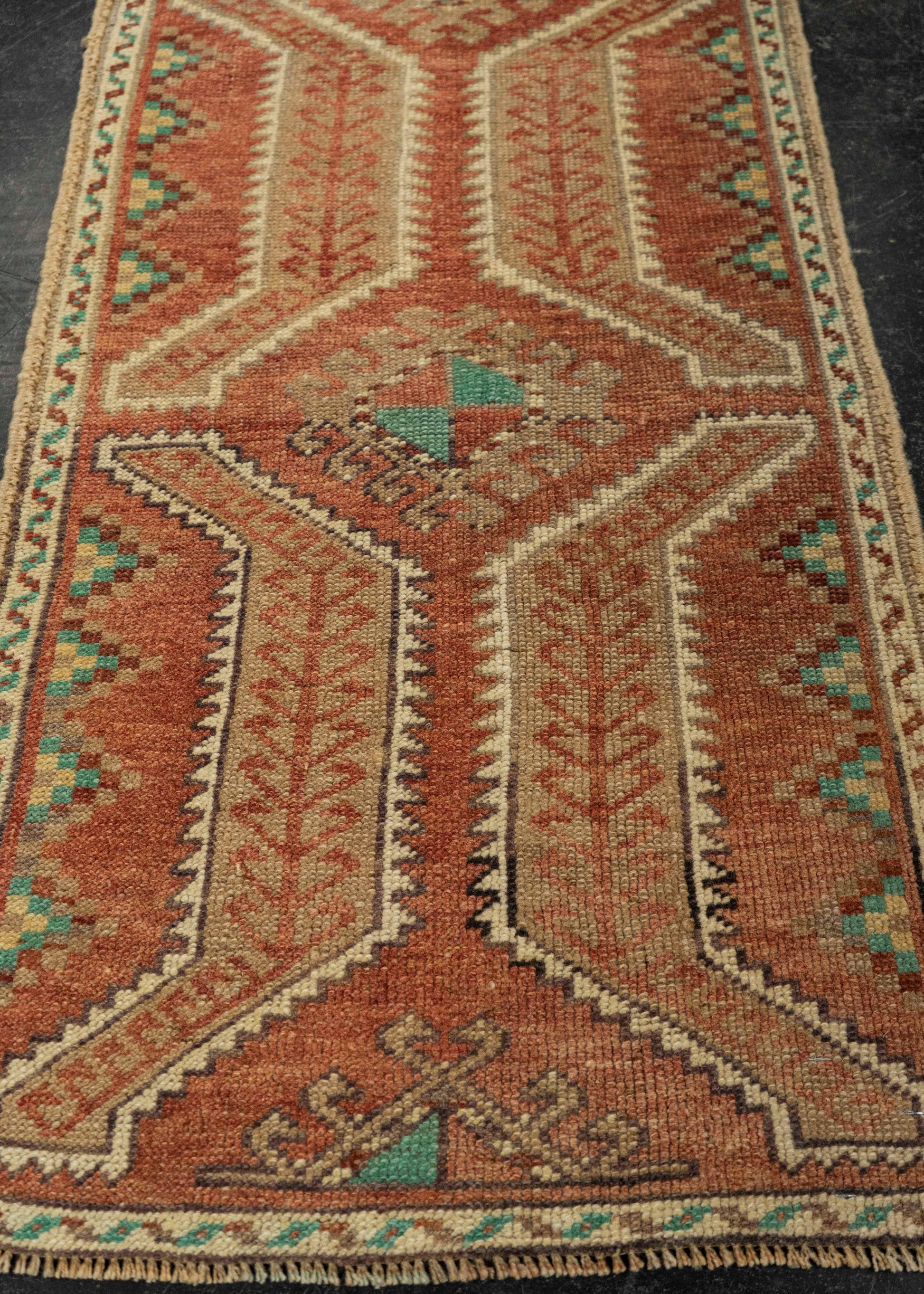 Turkish Mini Rug Oriental Hand Knotted Vintage Rug 1'9" x 3'1" #21160