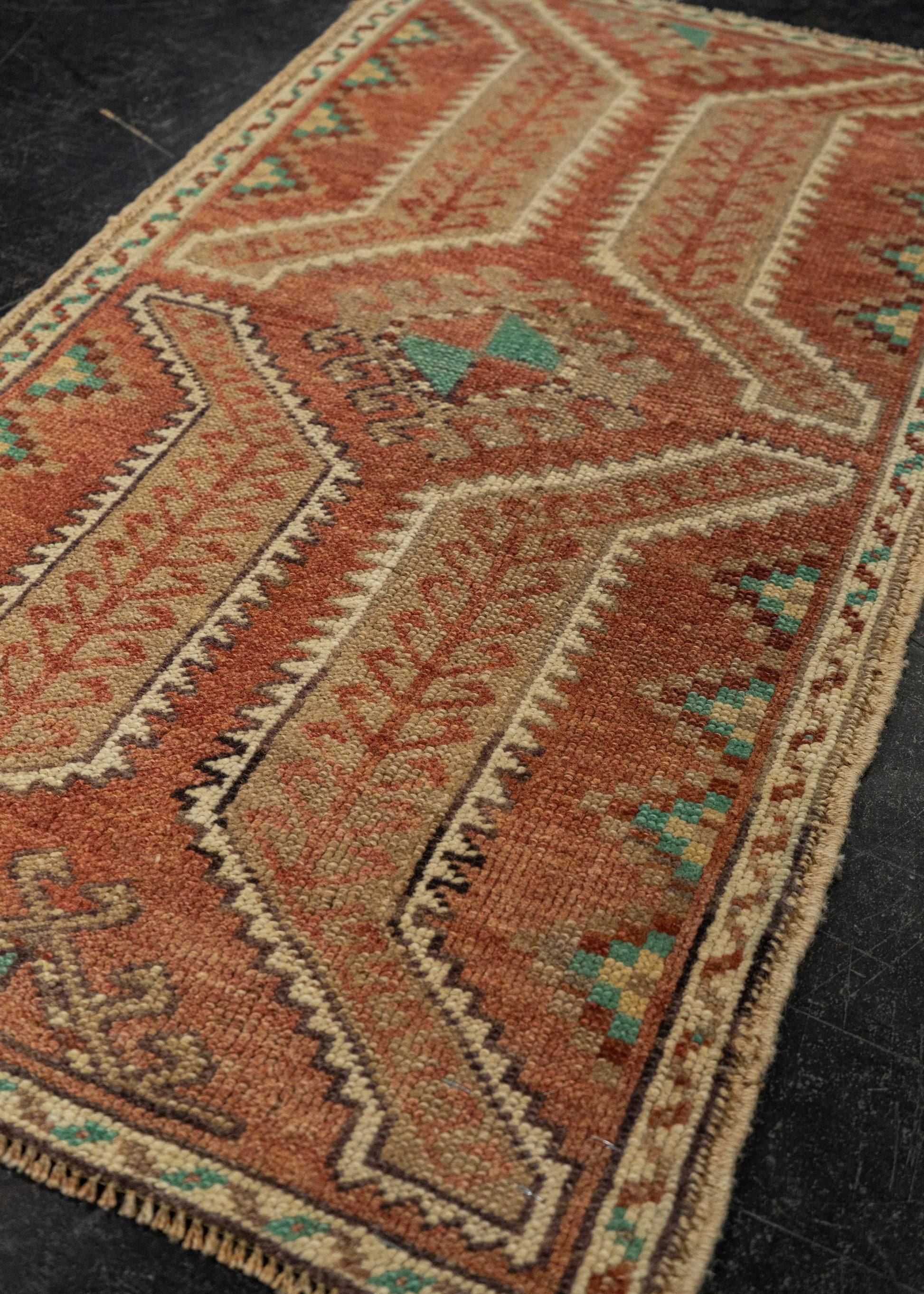 Turkish Mini Rug Oriental Hand Knotted Vintage Rug 1'9" x 3'1" #21160