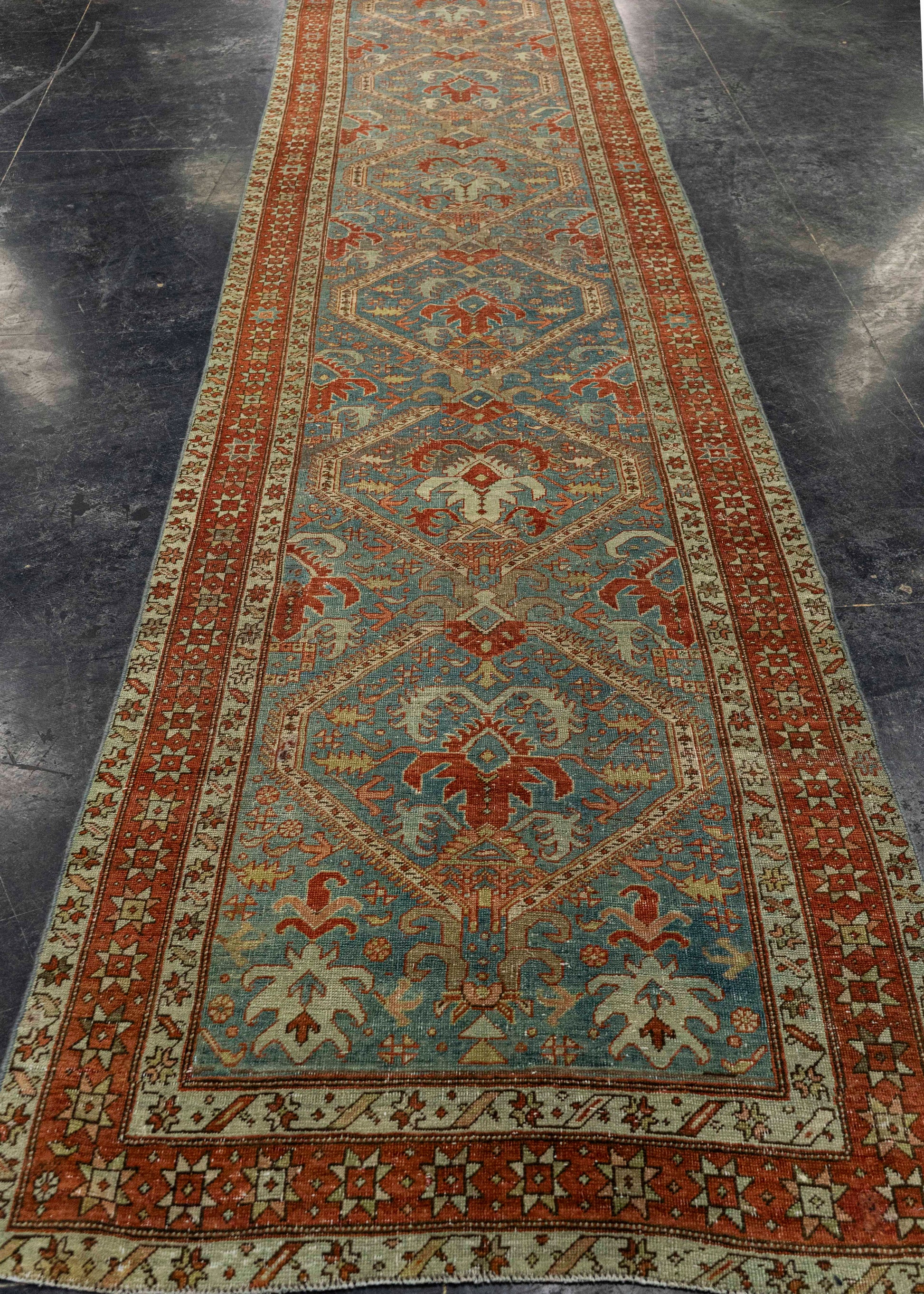 Turkish Antique Runner Rug 3'4" x 17'4" #23675