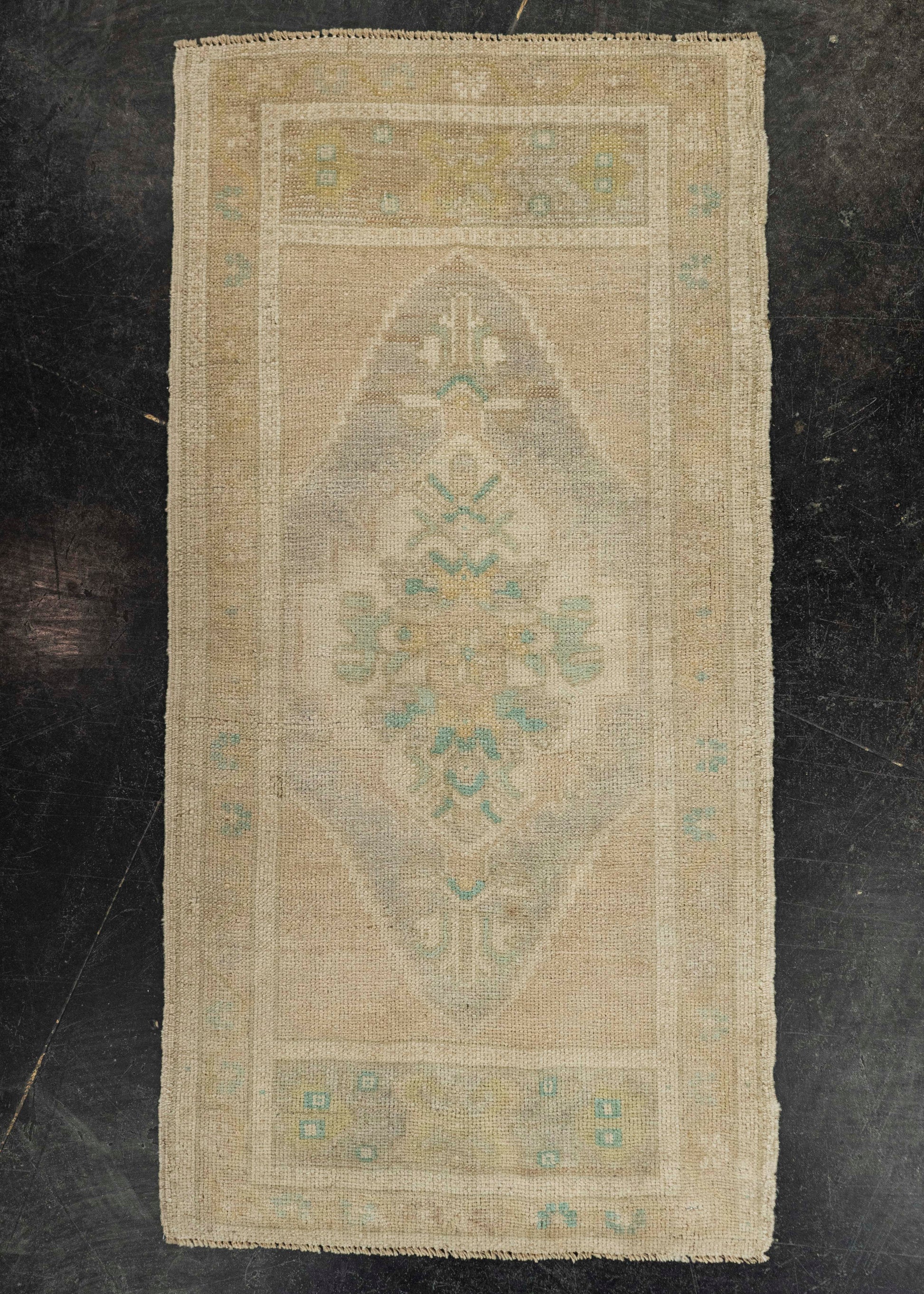 Turkish Mini Rug Oriental Hand Knotted Vintage Rug 1'10" x 3'8" #21011