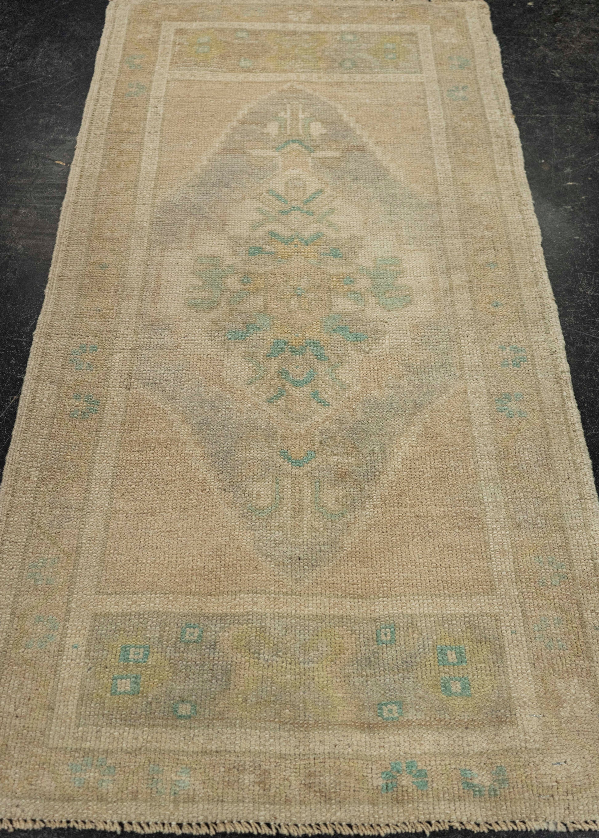 Turkish Mini Rug Oriental Hand Knotted Vintage Rug 1'10" x 3'8" #21011