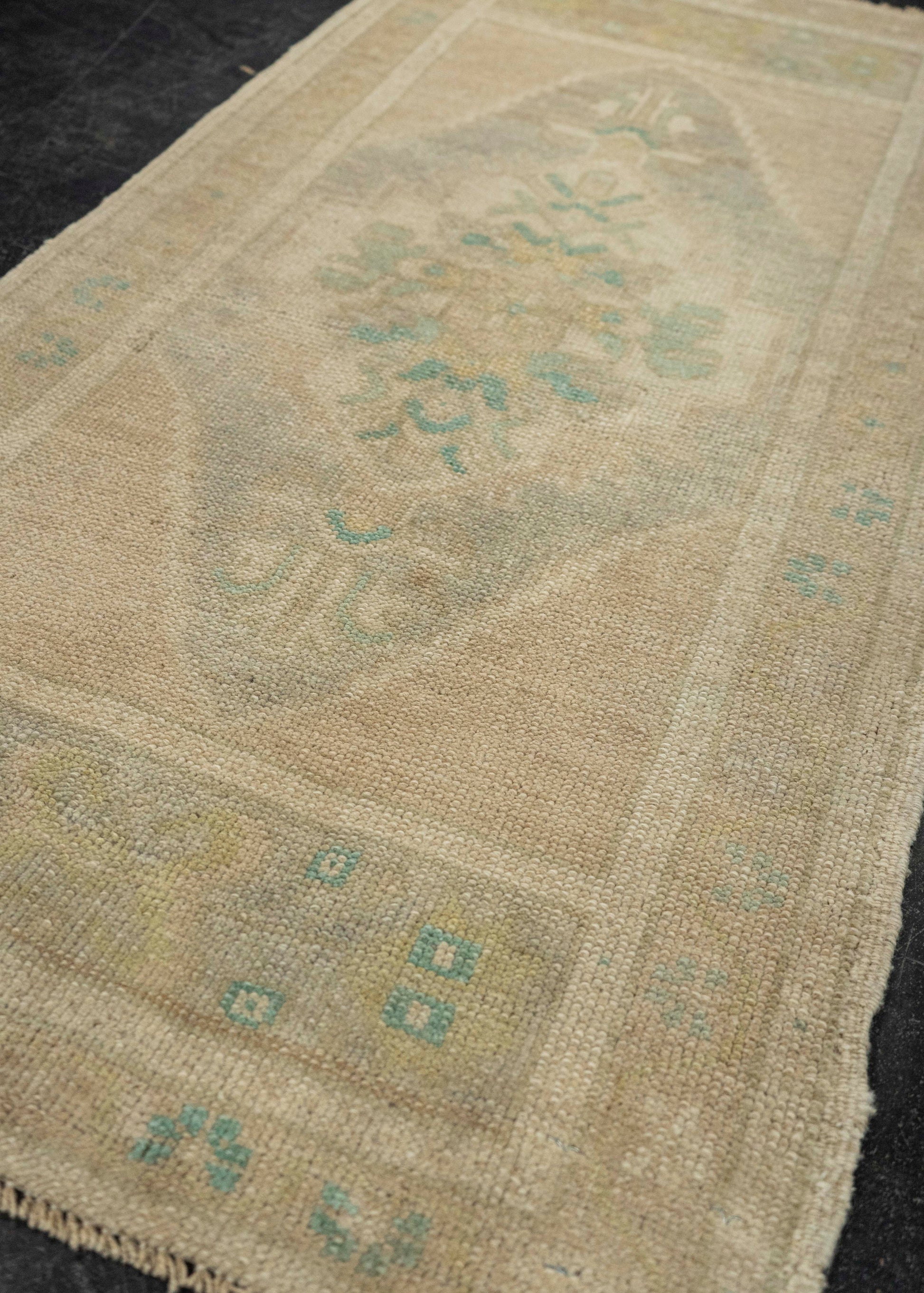 Turkish Mini Rug Oriental Hand Knotted Vintage Rug 1'10" x 3'8" #21011