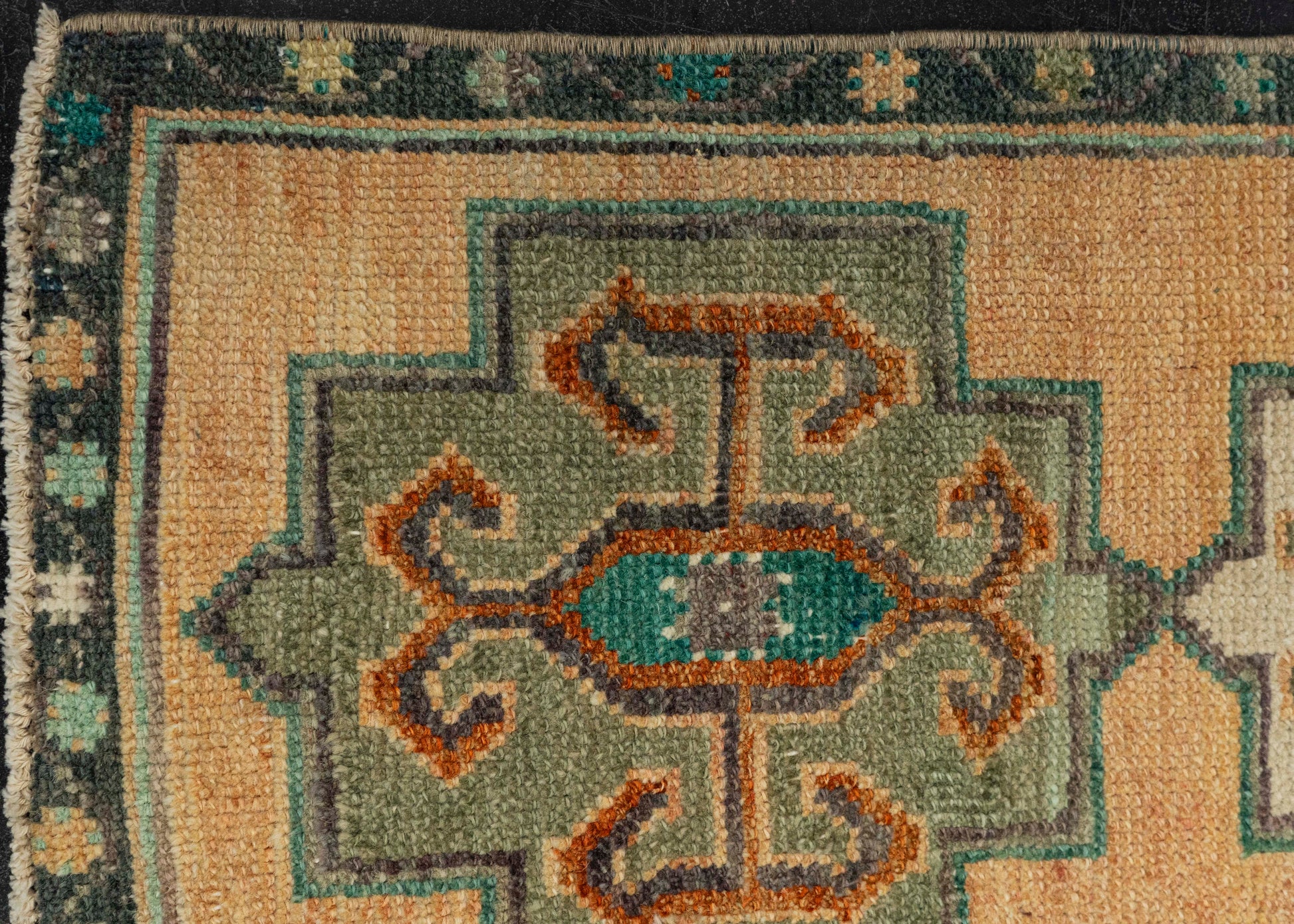 Turkish Mini Rug Oriental Hand Knotted Vintage Rug 1'5" x 3'6" #21214