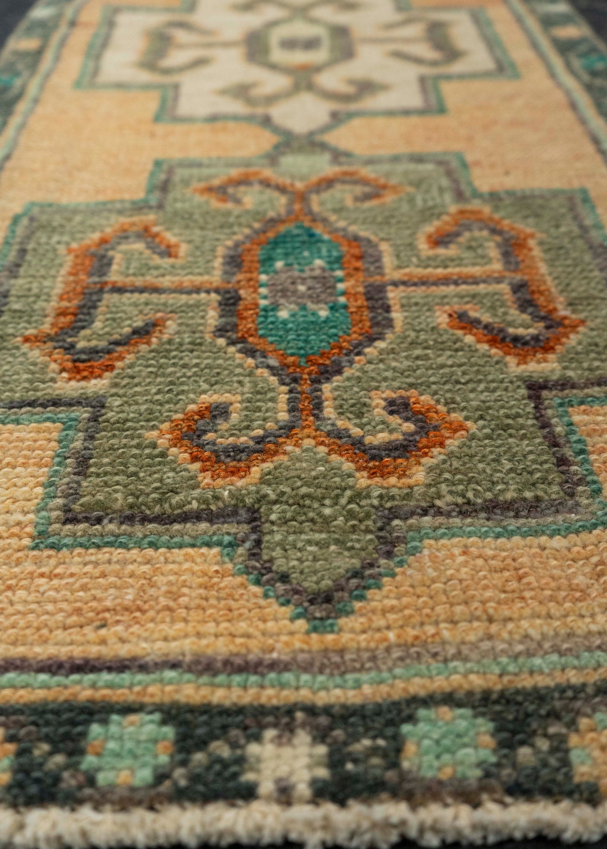 Turkish Mini Rug Oriental Hand Knotted Vintage Rug 1'5" x 3'6" #21214