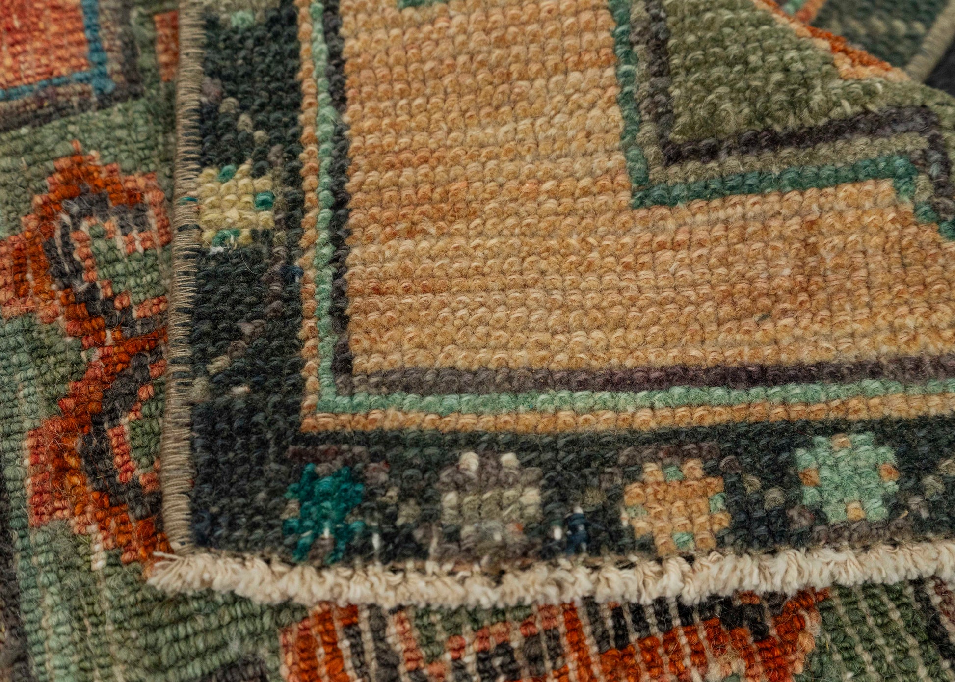 Turkish Mini Rug Oriental Hand Knotted Vintage Rug 1'5" x 3'6" #21214