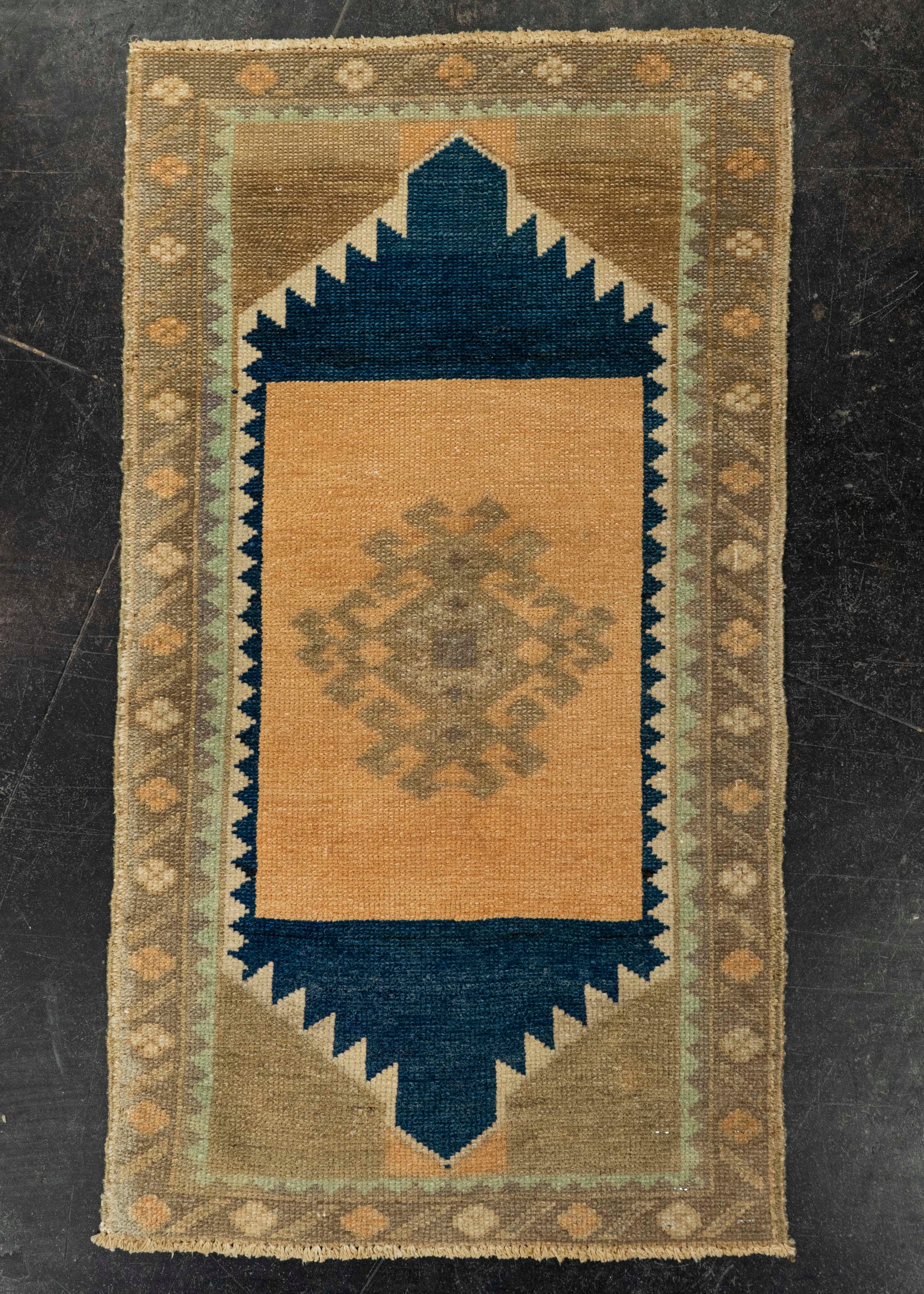 Turkish Mini Rug Oriental Hand Knotted Vintage Rug 1'6" x 2'9" #21276