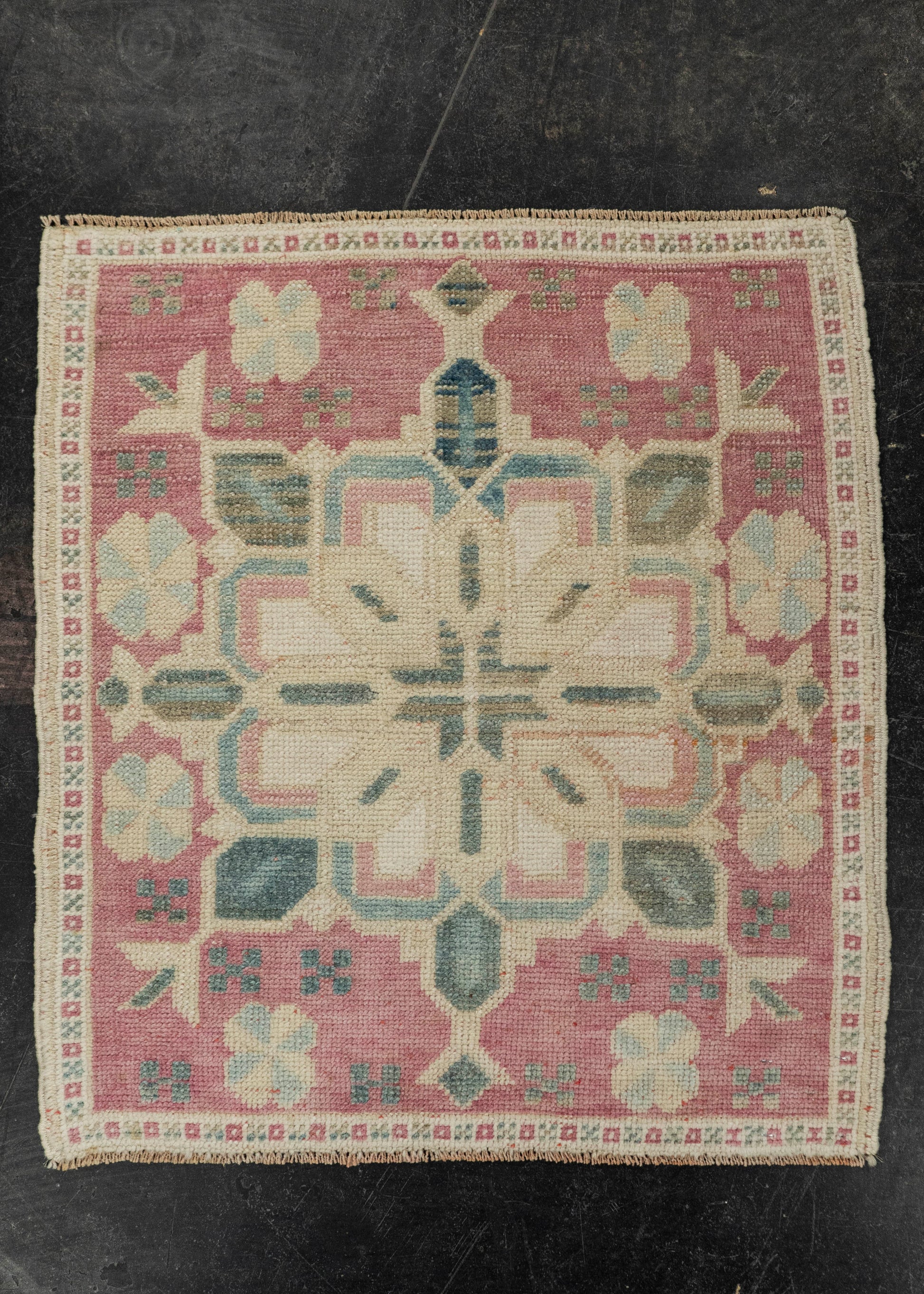 Turkish Mini Rug Oriental Hand Knotted Vintage Rug 2'2" x 2'4" #21193