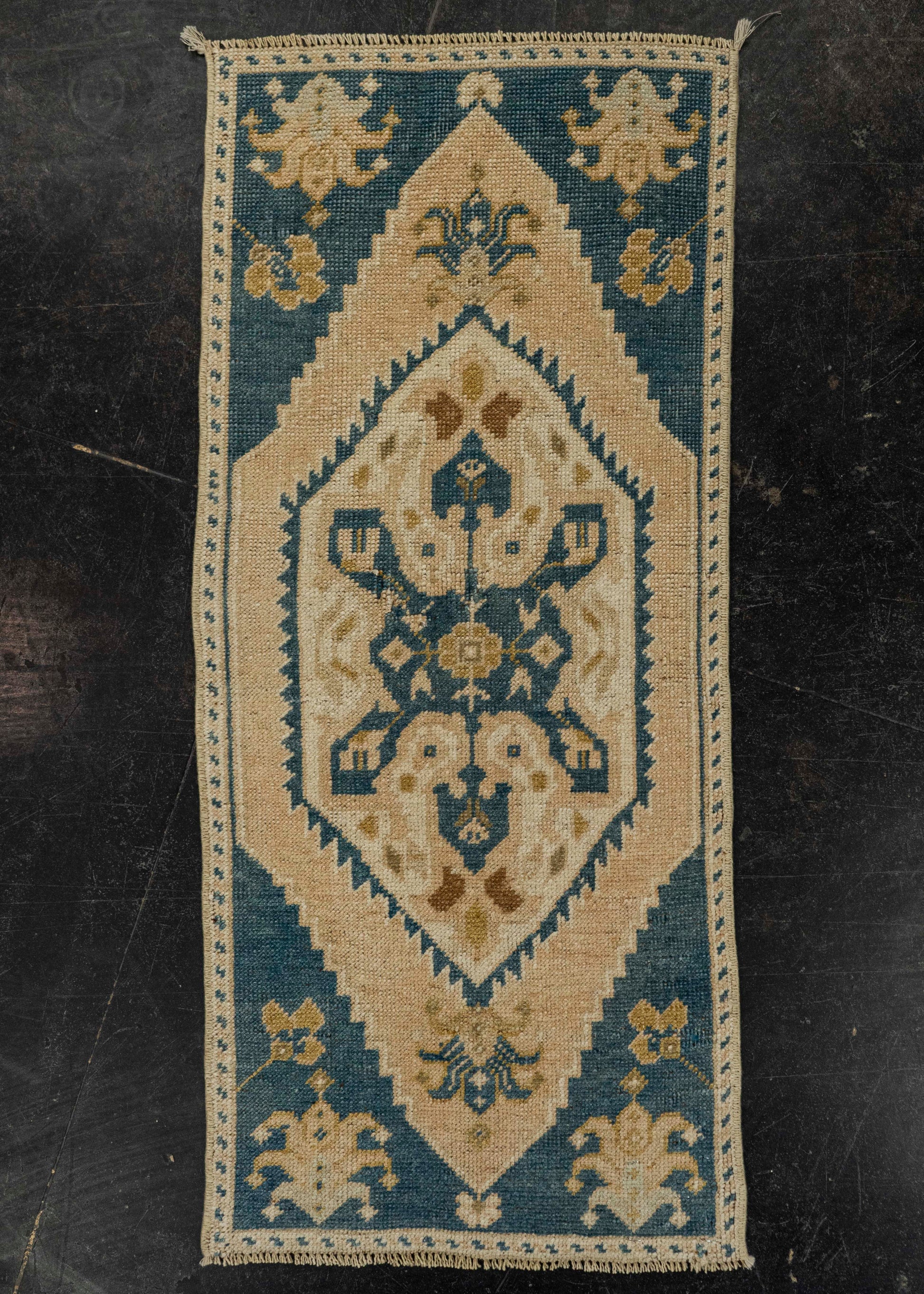 Turkish Mini Rug Oriental Hand Knotted Vintage Rug 1'5" x 3'2" #21135