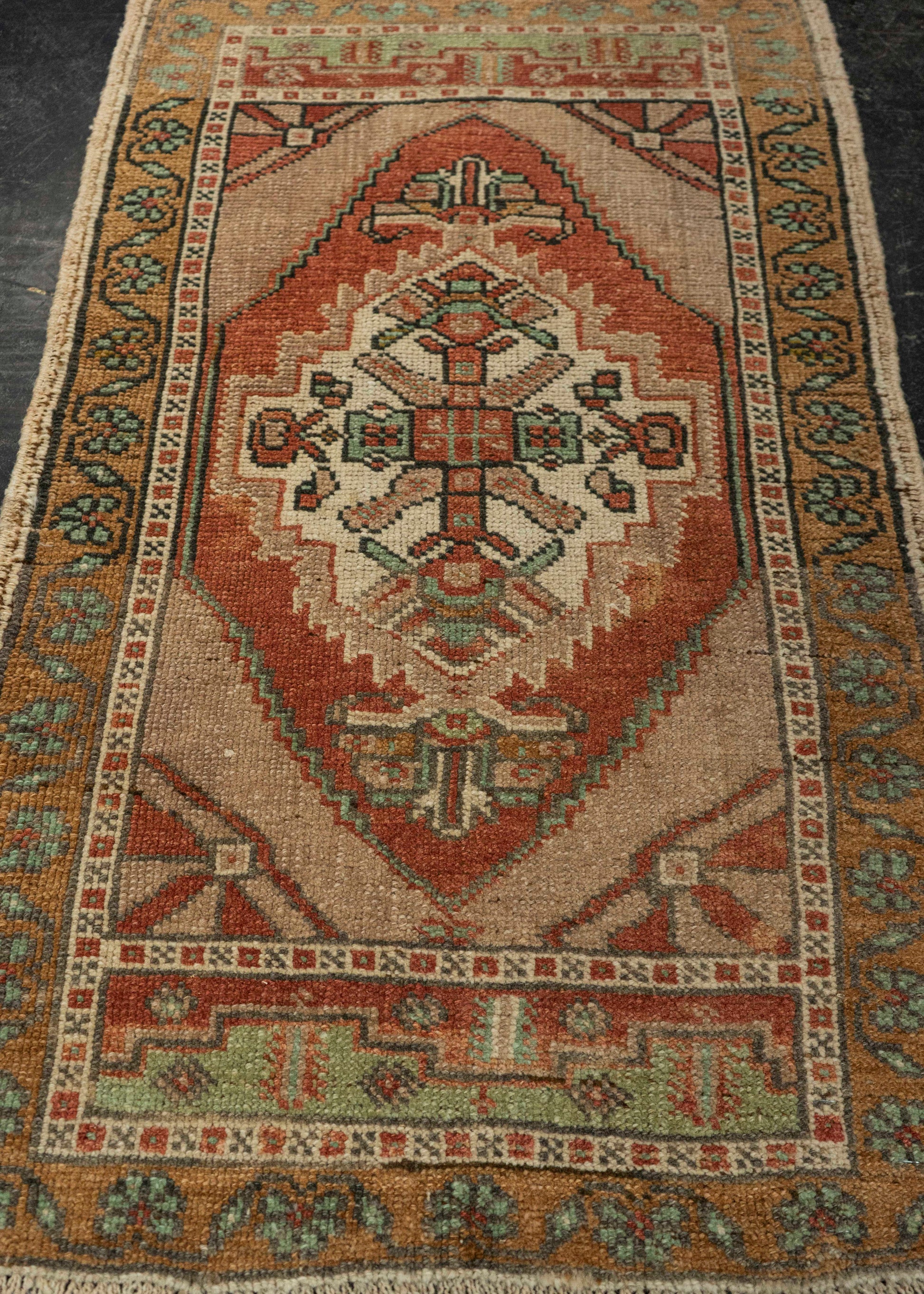 Turkish Mini Rug Oriental Hand Knotted Vintage Rug 1'11" x 3'2" #21210