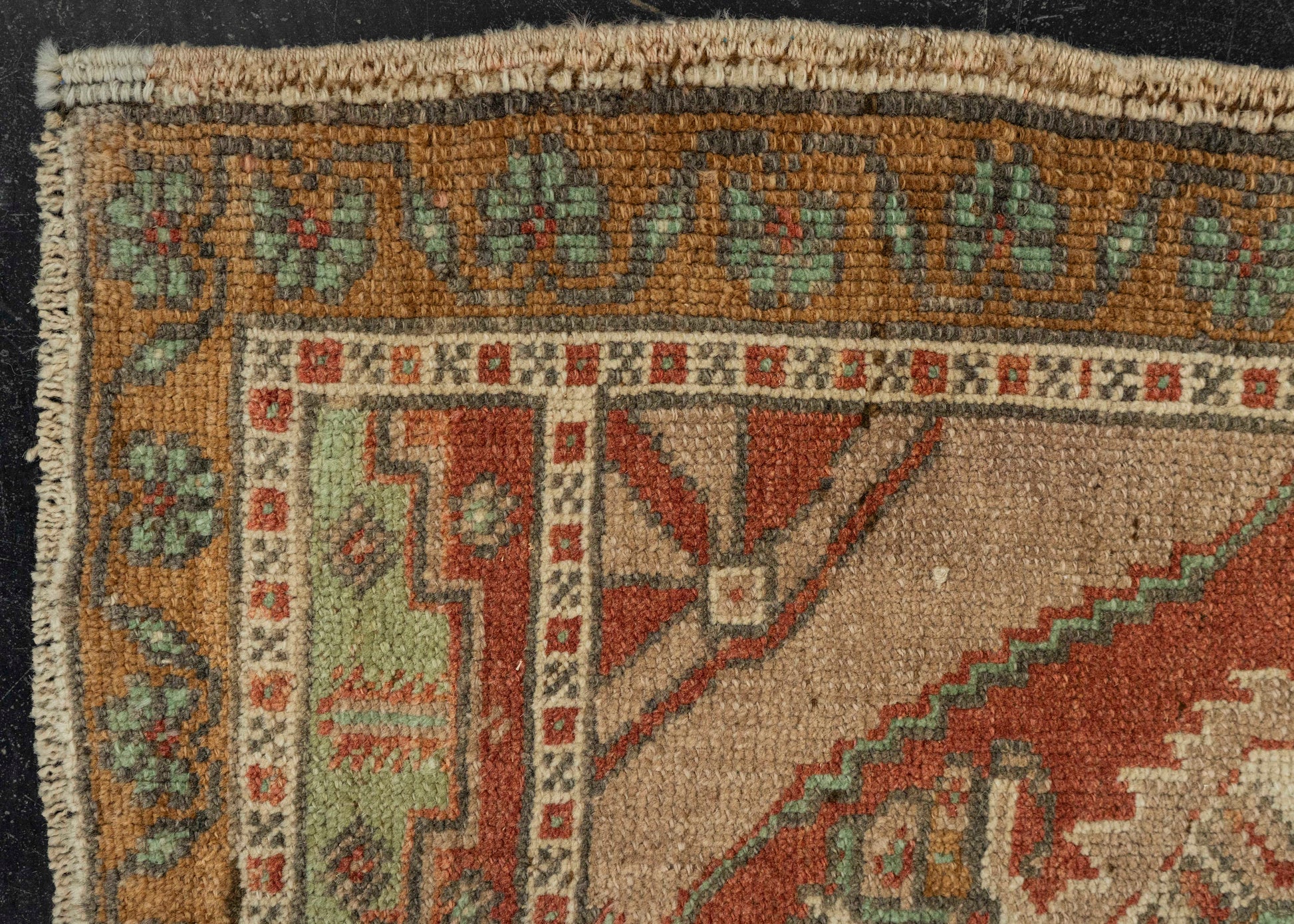Turkish Mini Rug Oriental Hand Knotted Vintage Rug 1'11" x 3'2" #21210