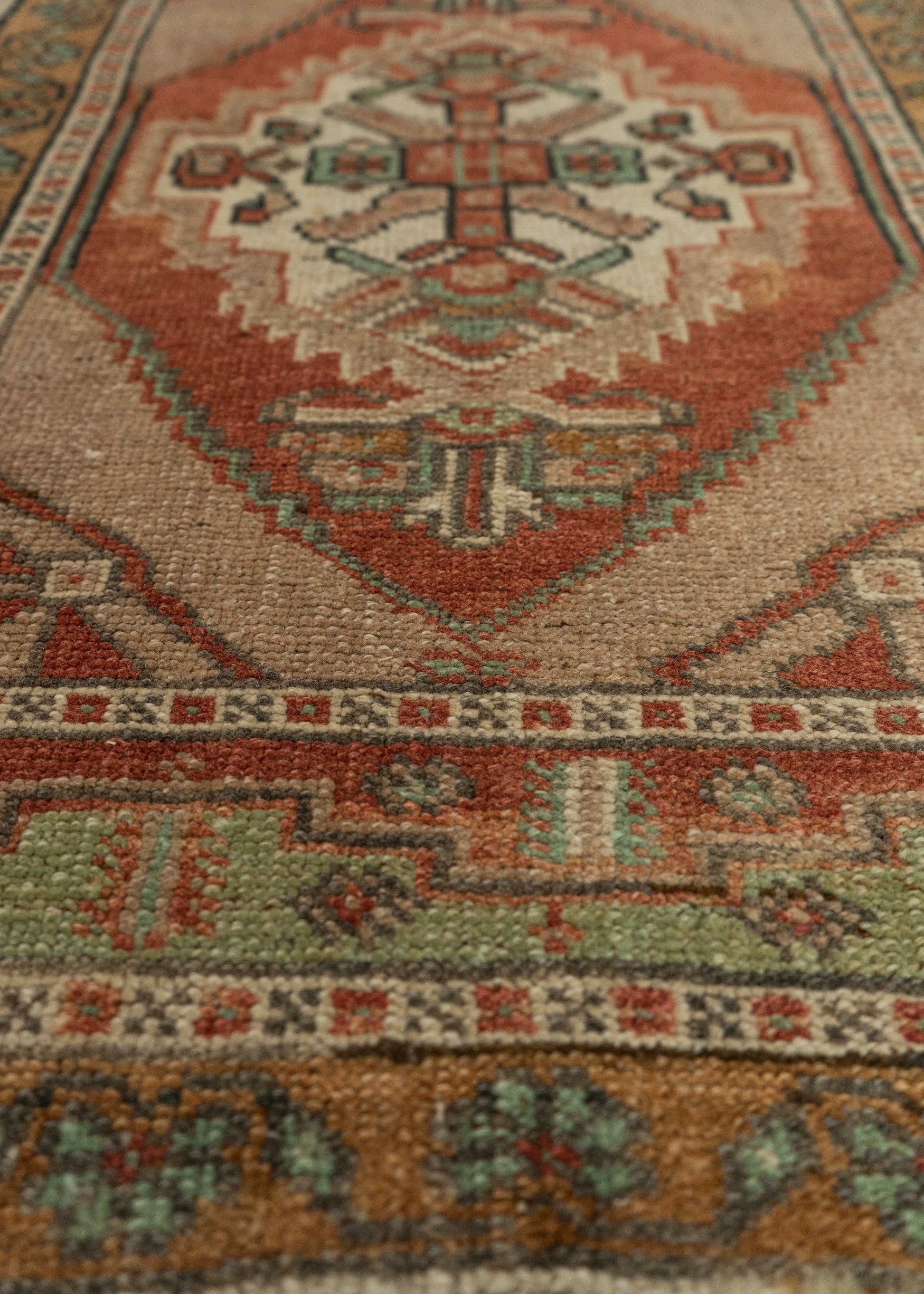 Turkish Mini Rug Oriental Hand Knotted Vintage Rug 1'11" x 3'2" #21210