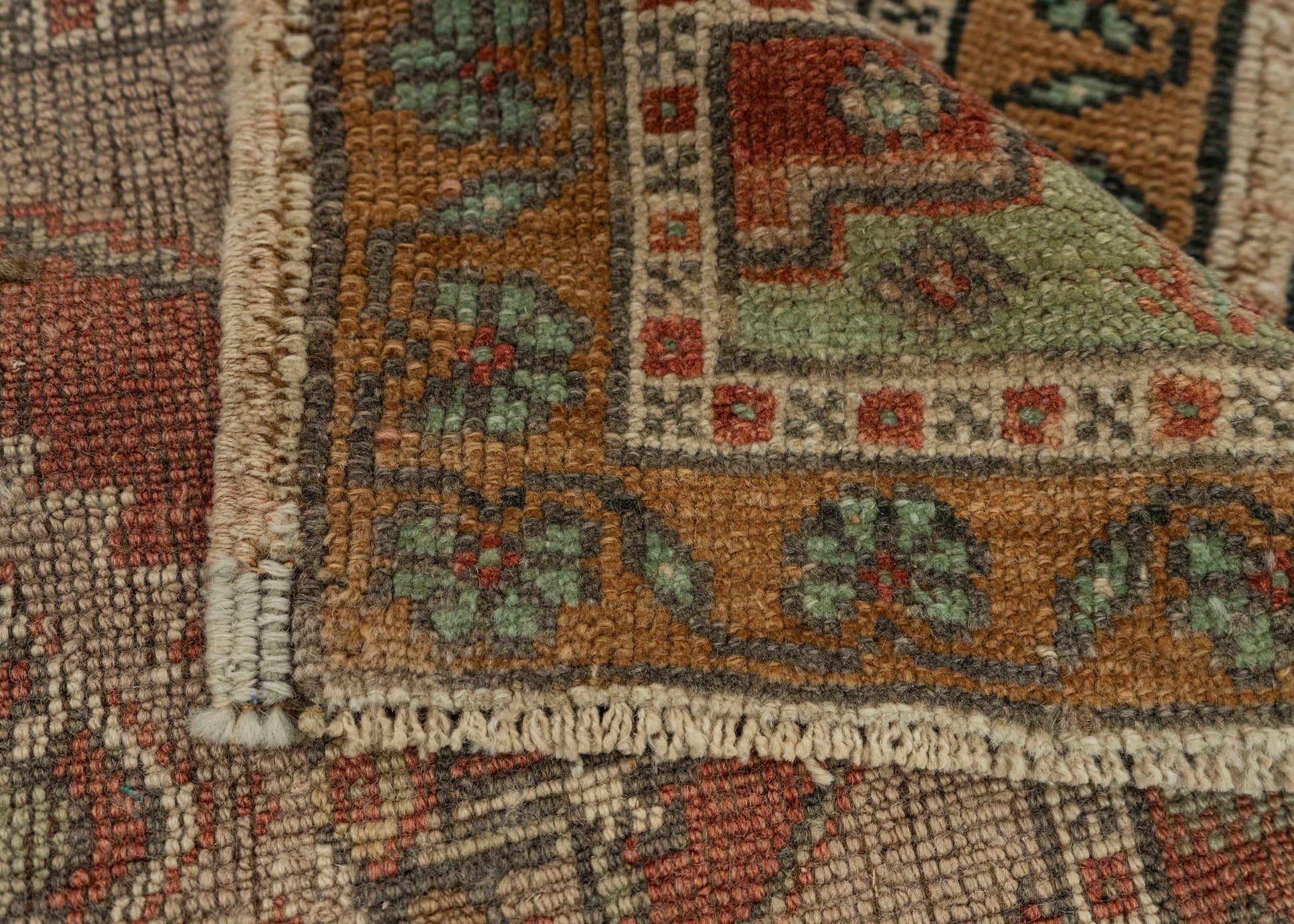 Turkish Mini Rug Oriental Hand Knotted Vintage Rug 1'11" x 3'2" #21210