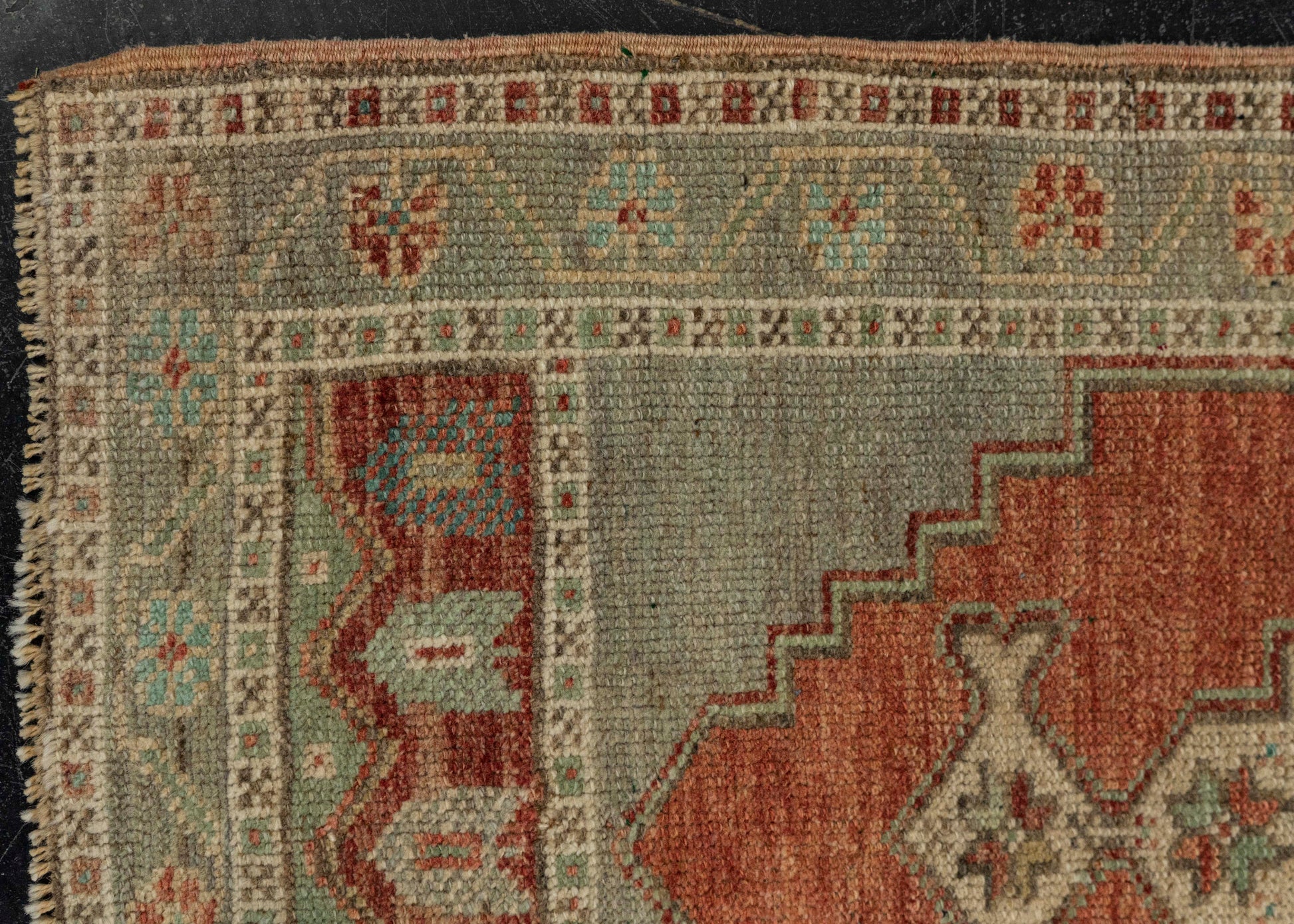 Turkish Mini Rug Oriental Hand Knotted Vintage Rug 1'10" x 3'9" #21250
