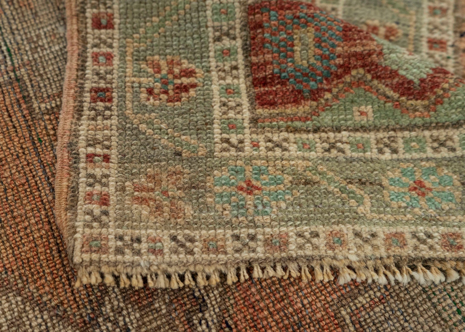 Turkish Mini Rug Oriental Hand Knotted Vintage Rug 1'10" x 3'9" #21250