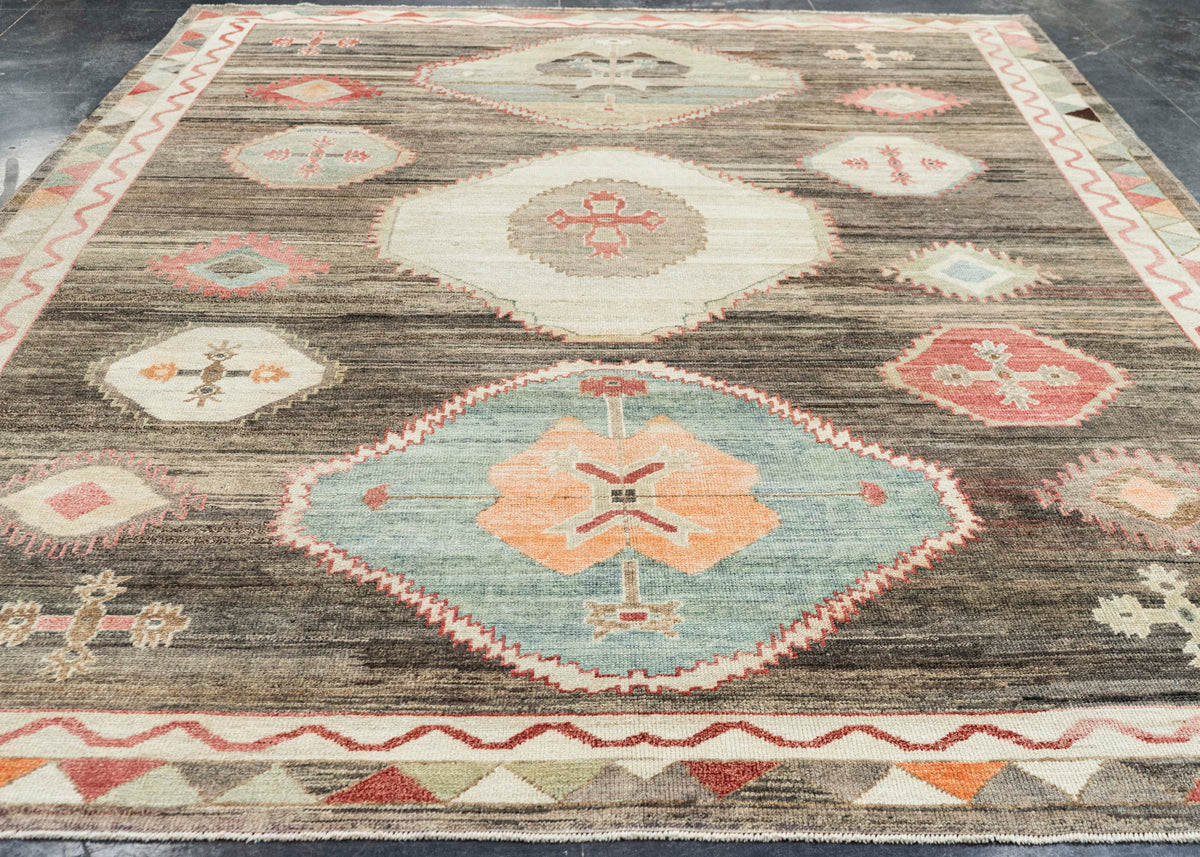 Turkish Old Wool Oushak Rug 9'7" x 12'6" #24454