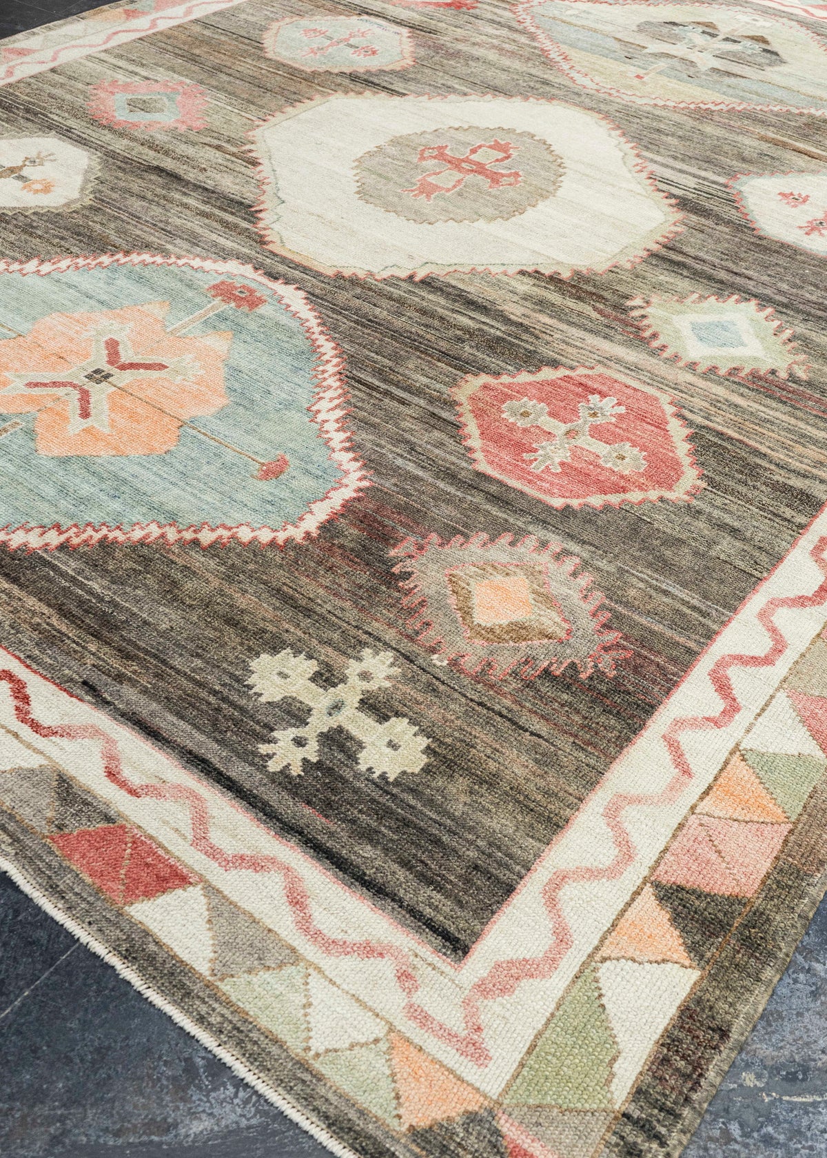 Turkish Old Wool Oushak Rug 9'7" x 12'6" #24454