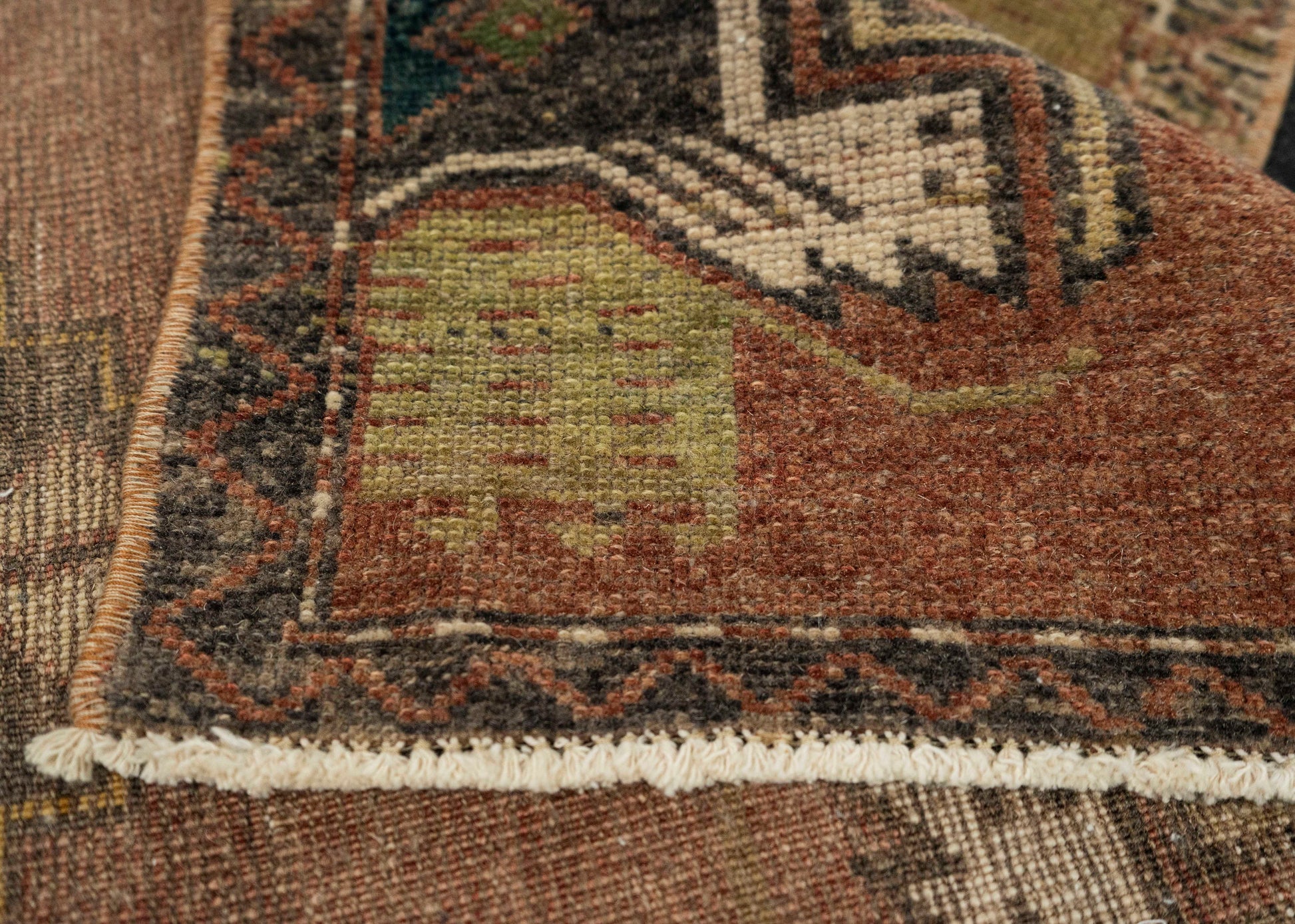 Turkish Mini Rug Oriental Hand Knotted Vintage Rug 1'7" x 3'4" #21275
