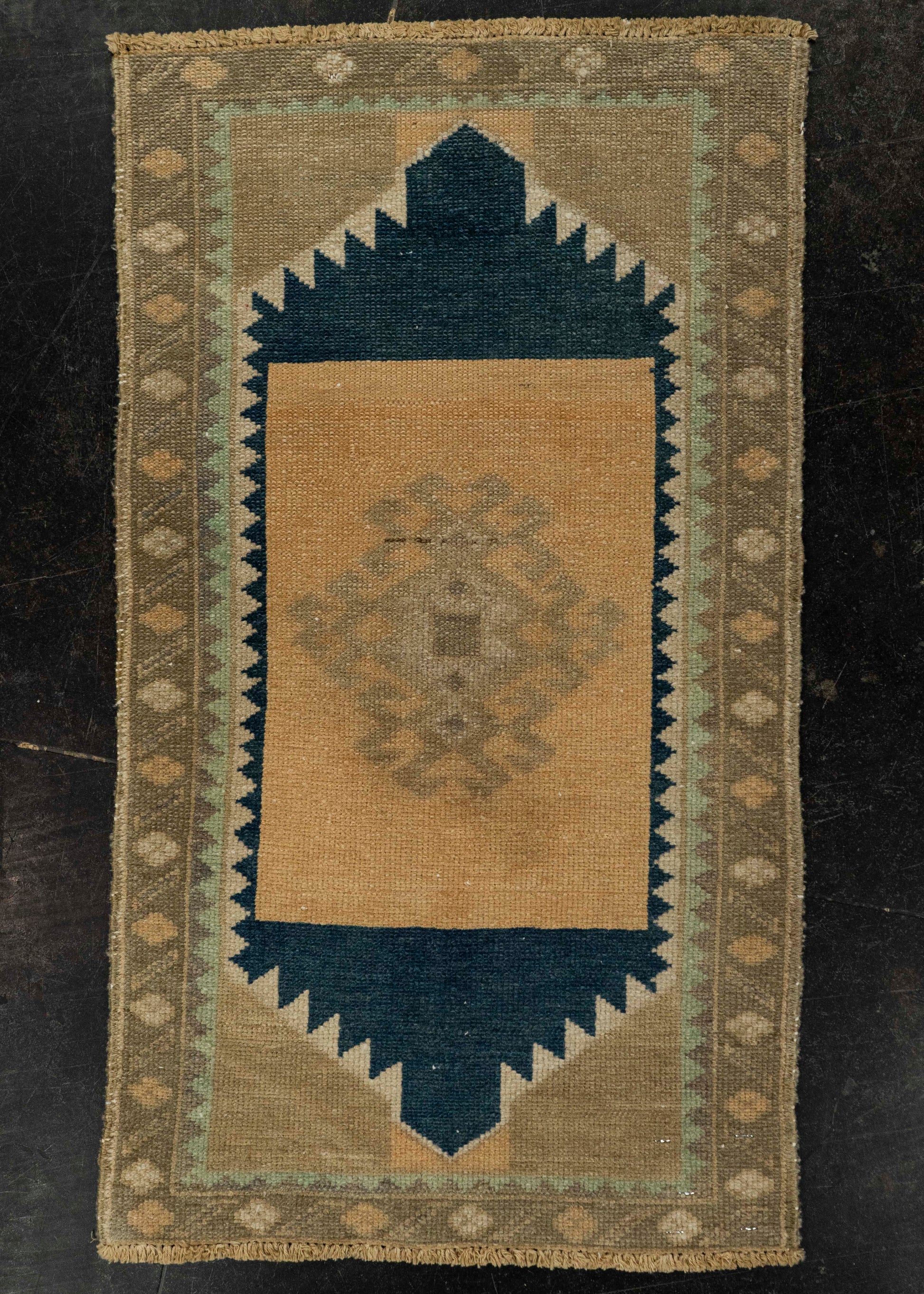 Turkish Mini Rug Oriental Hand Knotted Vintage Rug 1'6" x 2'9" #21219