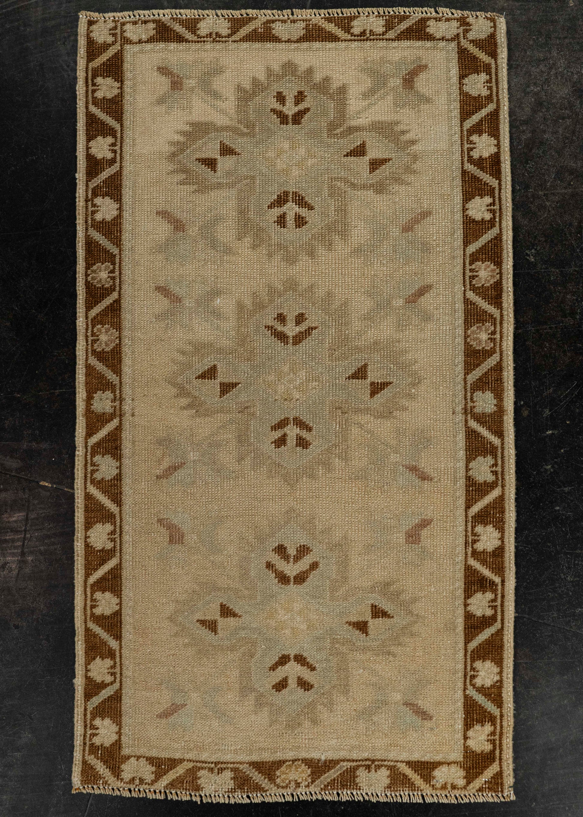 Turkish Mini Rug Oriental Hand Knotted Vintage Rug 1'9" x 3'1" #21283