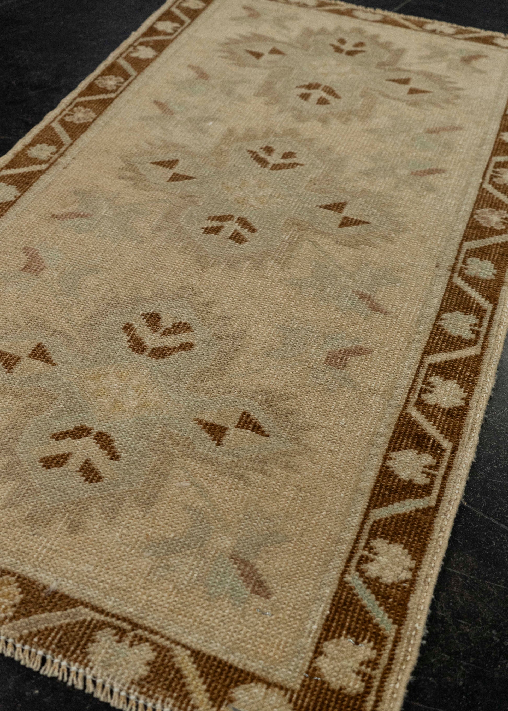 Turkish Mini Rug Oriental Hand Knotted Vintage Rug 1'9" x 3'1" #21283