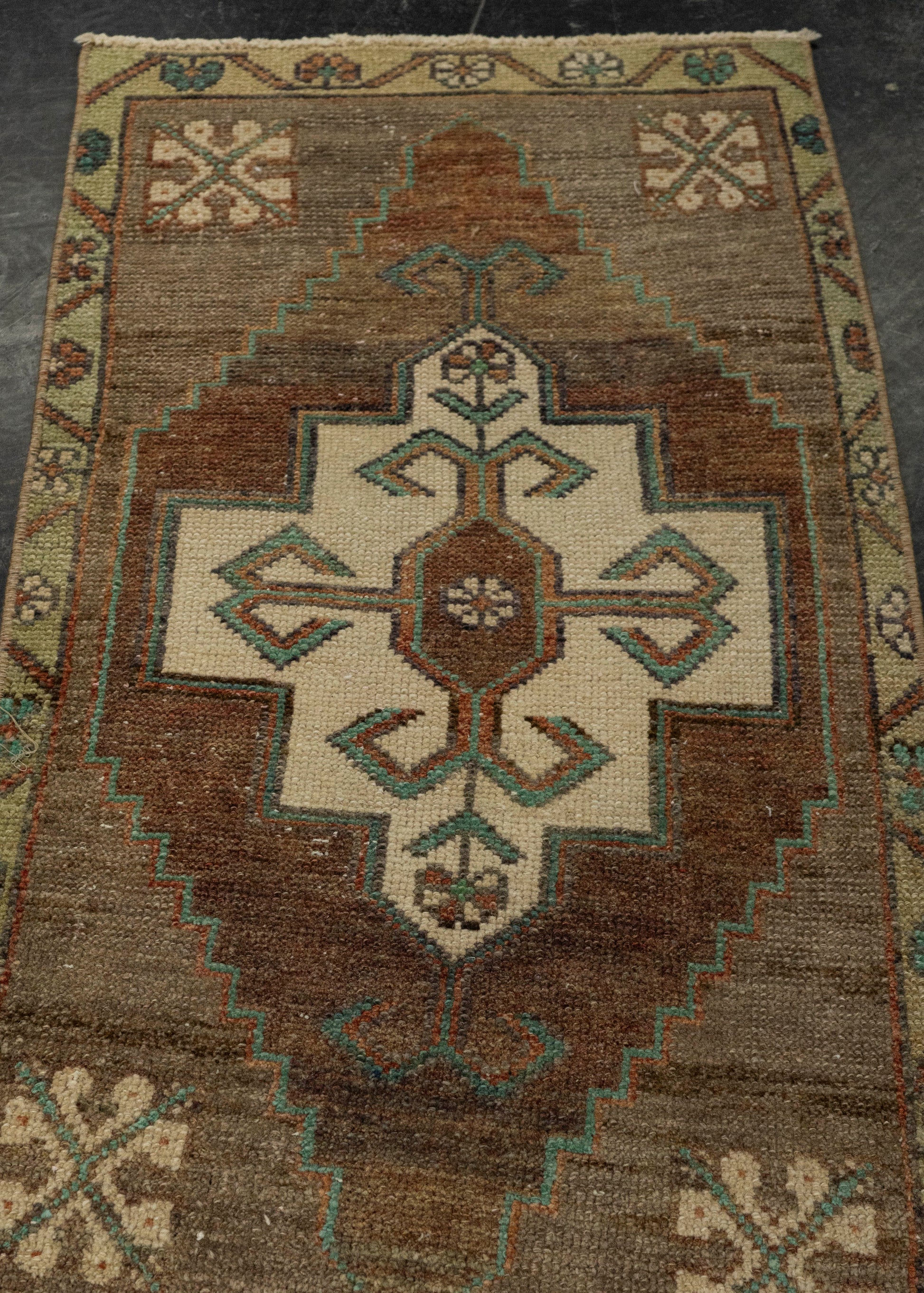 Turkish Mini Rug Oriental Hand Knotted Vintage Rug 1'7" x 2'11" #21274
