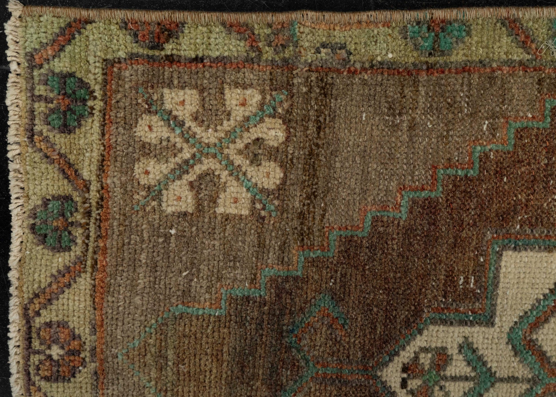 Turkish Mini Rug Oriental Hand Knotted Vintage Rug 1'7" x 2'11" #21274