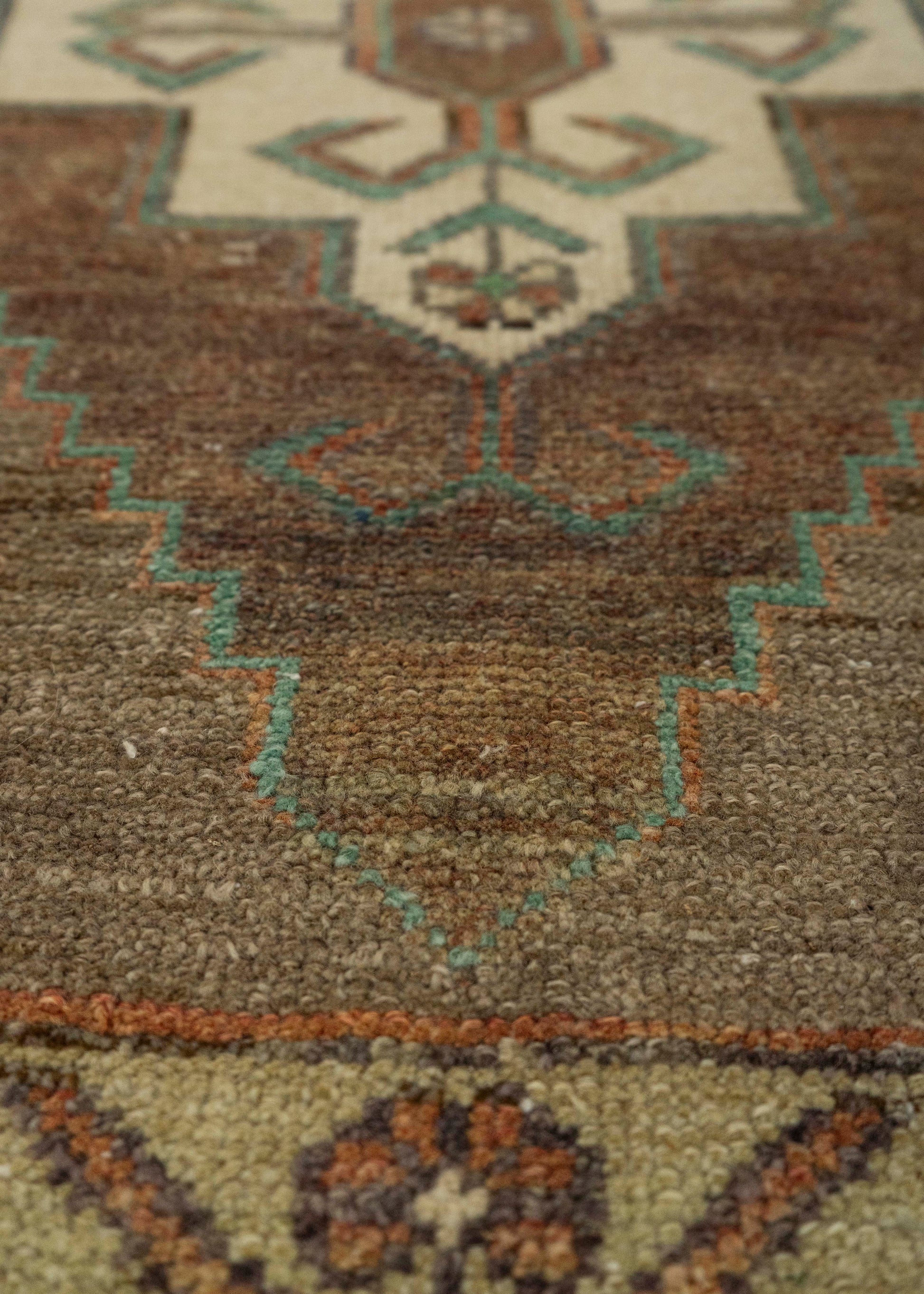 Turkish Mini Rug Oriental Hand Knotted Vintage Rug 1'7" x 2'11" #21274