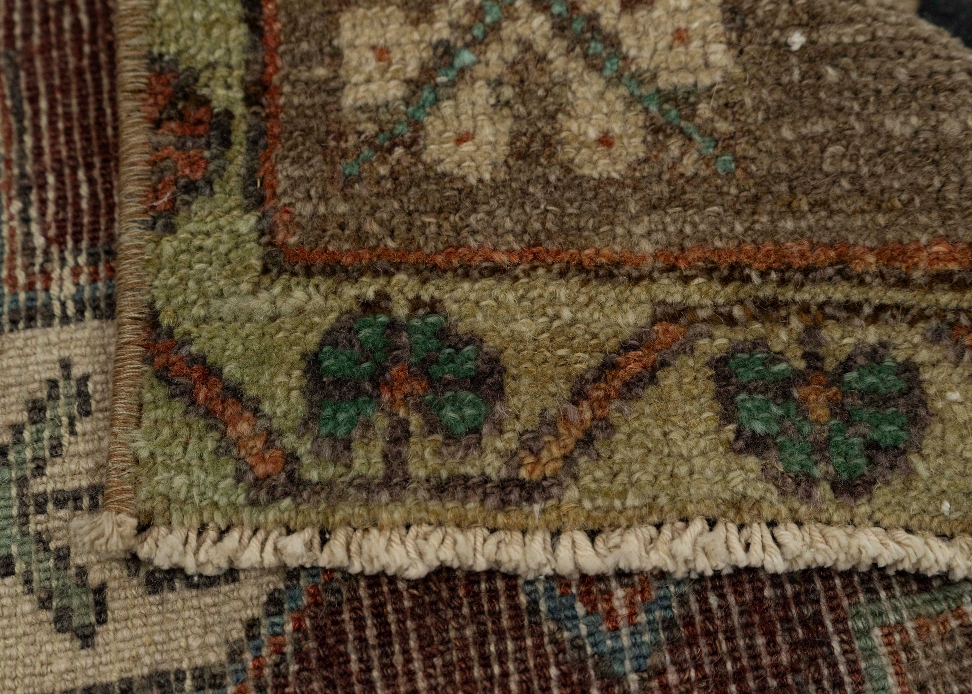 Turkish Mini Rug Oriental Hand Knotted Vintage Rug 1'7" x 2'11" #21274