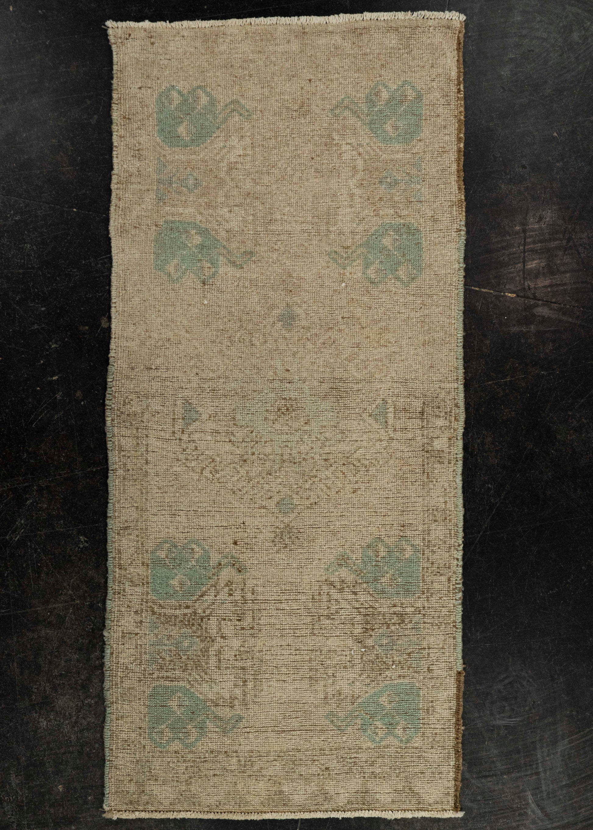 Turkish Mini Rug Oriental Hand Knotted Vintage Rug 1'7" x 3'5" #21279