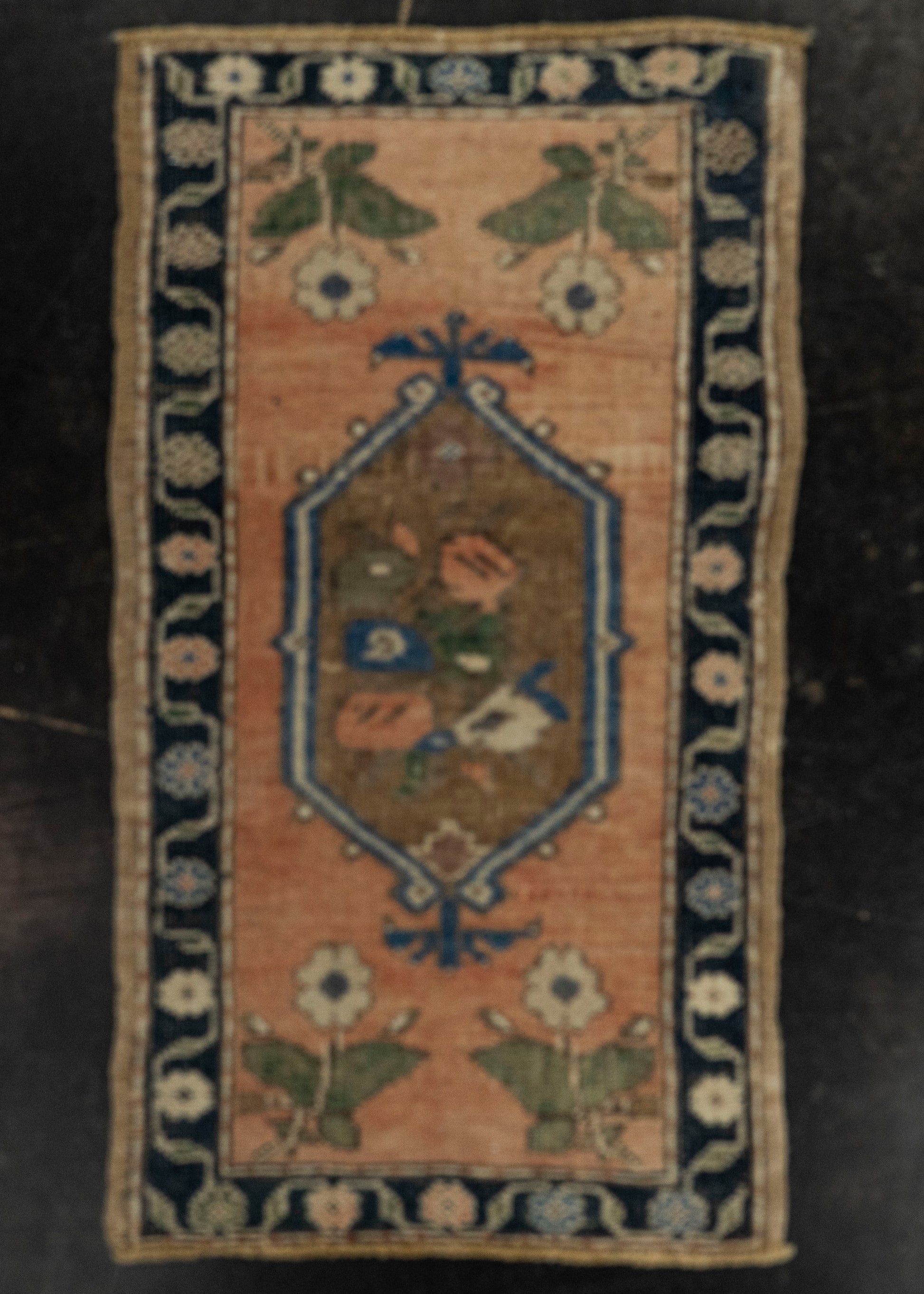 Turkish Mini Rug Oriental Hand Knotted Vintage Rug 1'6" x 2'8" #21277