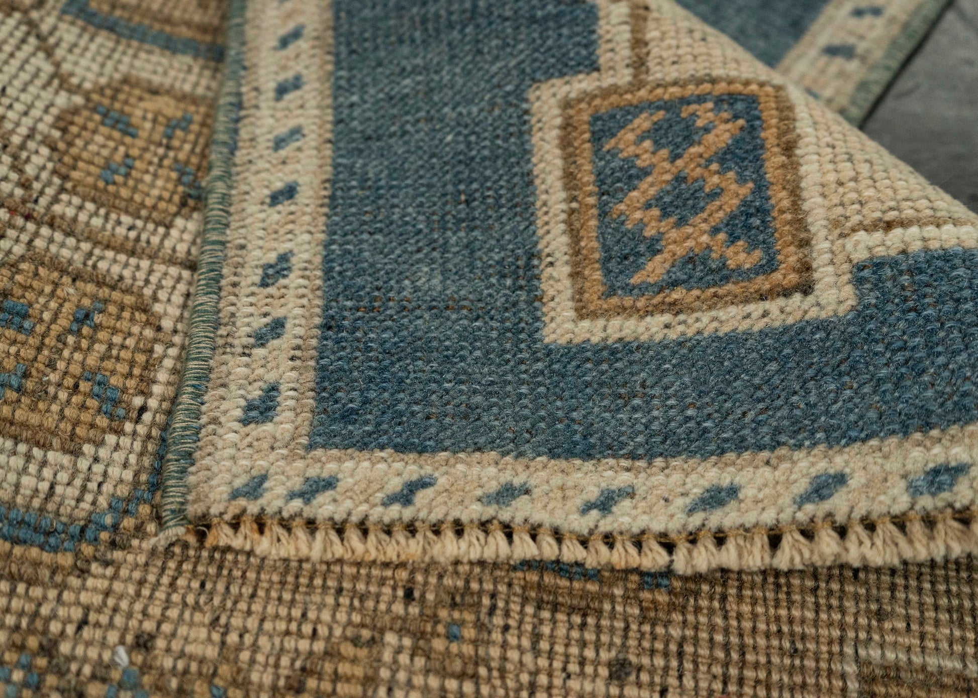 Turkish Mini Rug Oriental Hand Knotted Vintage Rug 1'6" x 2'7" #21223